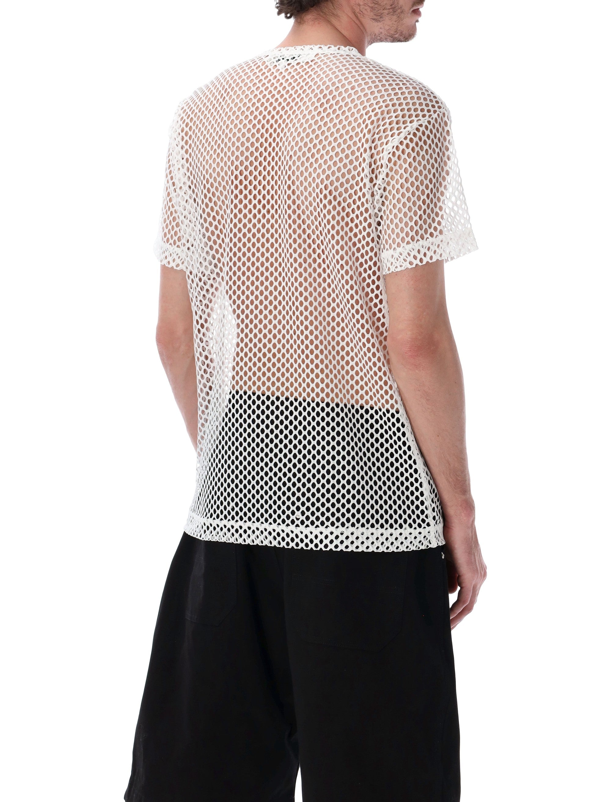 Comme Des Garçons Play Mesh T-Shirt White Polyester