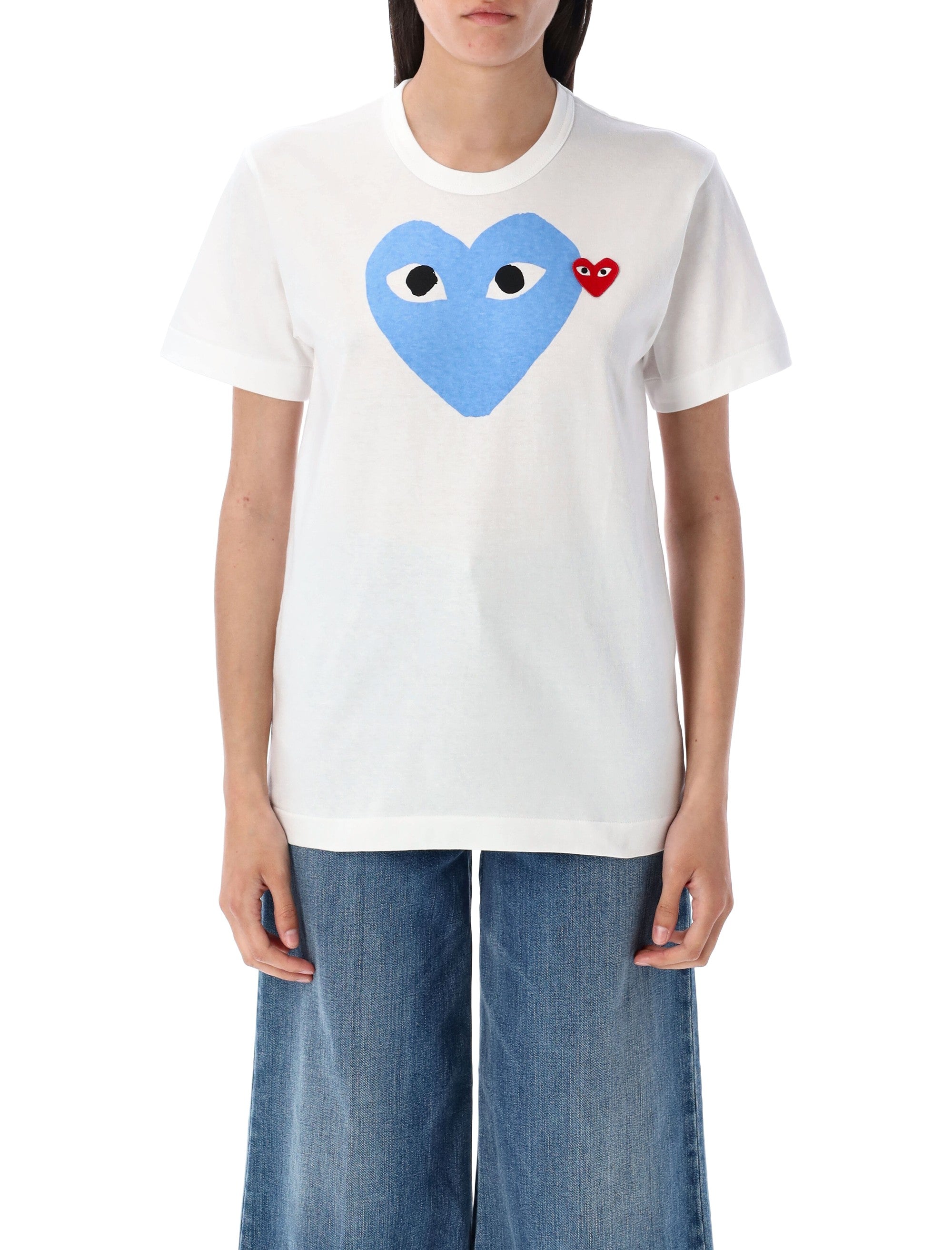Comme Des Garçons Play Big Heart T-Shirt Blue Cotton Tshirt