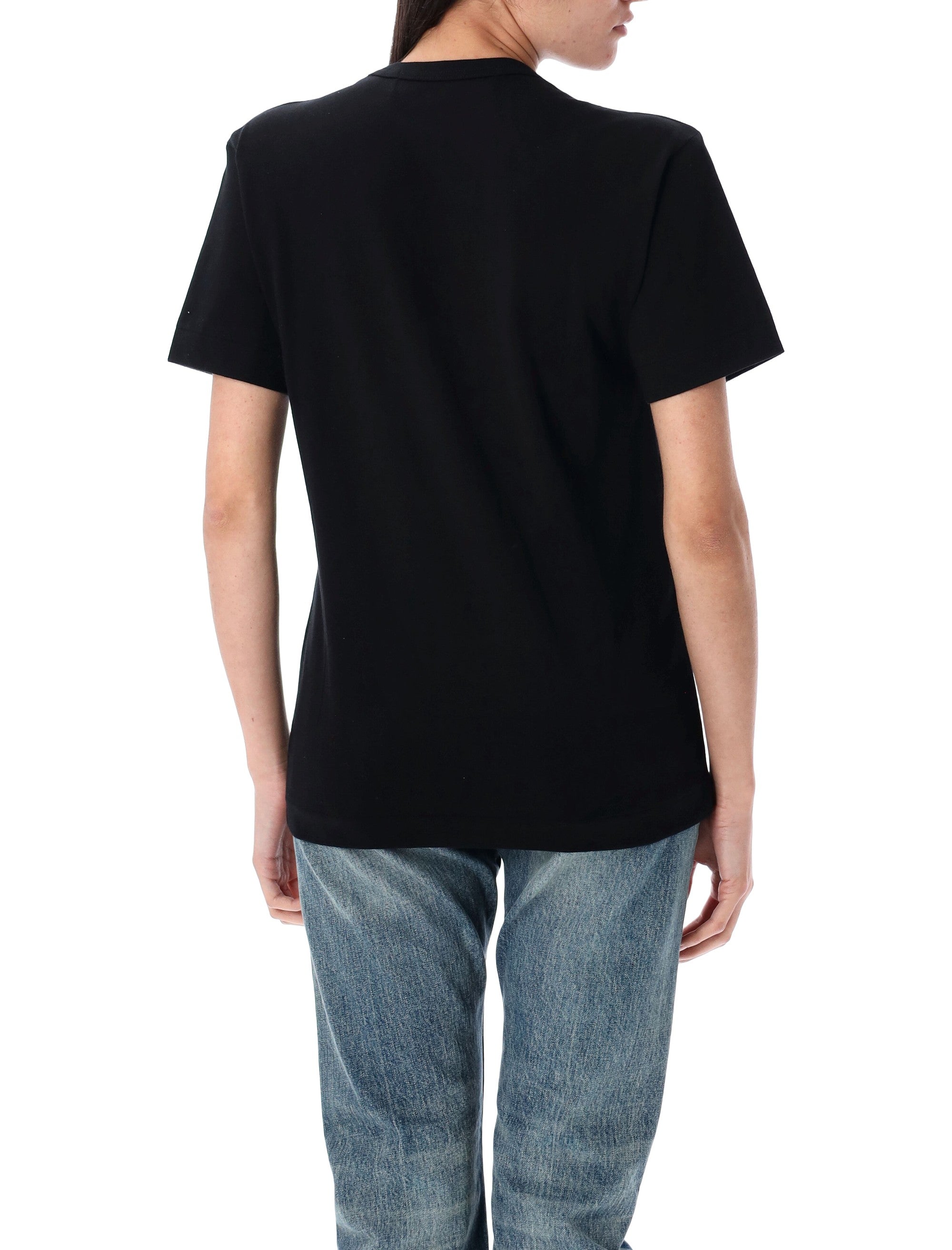 Comme Des Garçons Play Golden Heart T-Shirt Black Cotton Tshirt