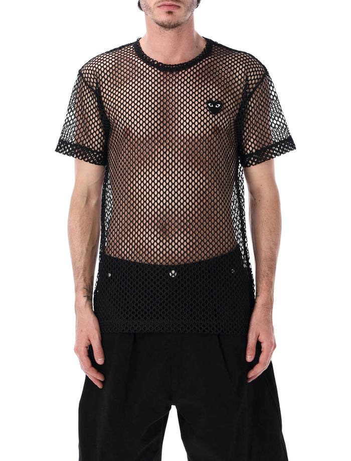 Comme Des Garçons Play Mesh T-Shirt Black Polyester