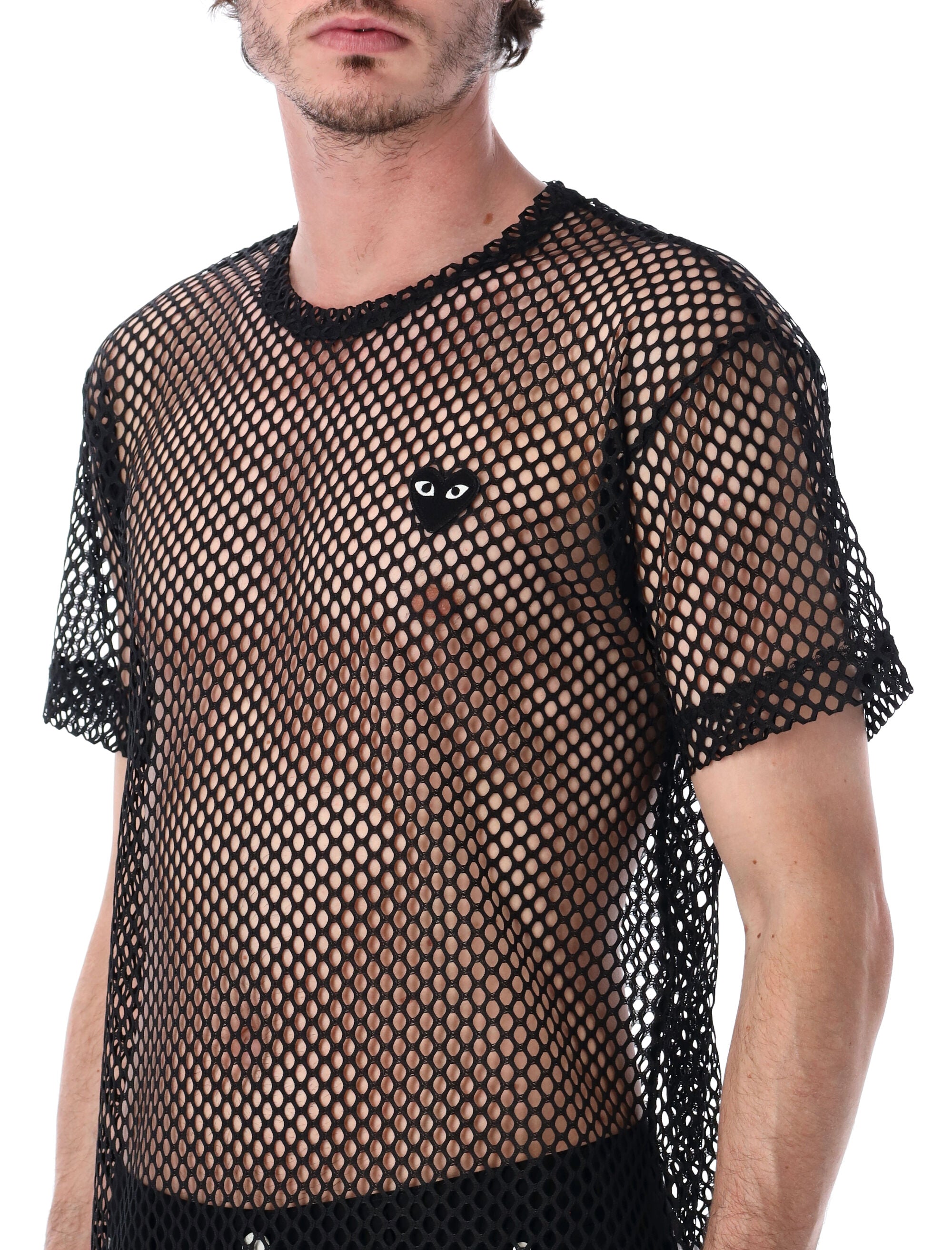 Comme Des Garçons Play Mesh T-Shirt Black Polyester