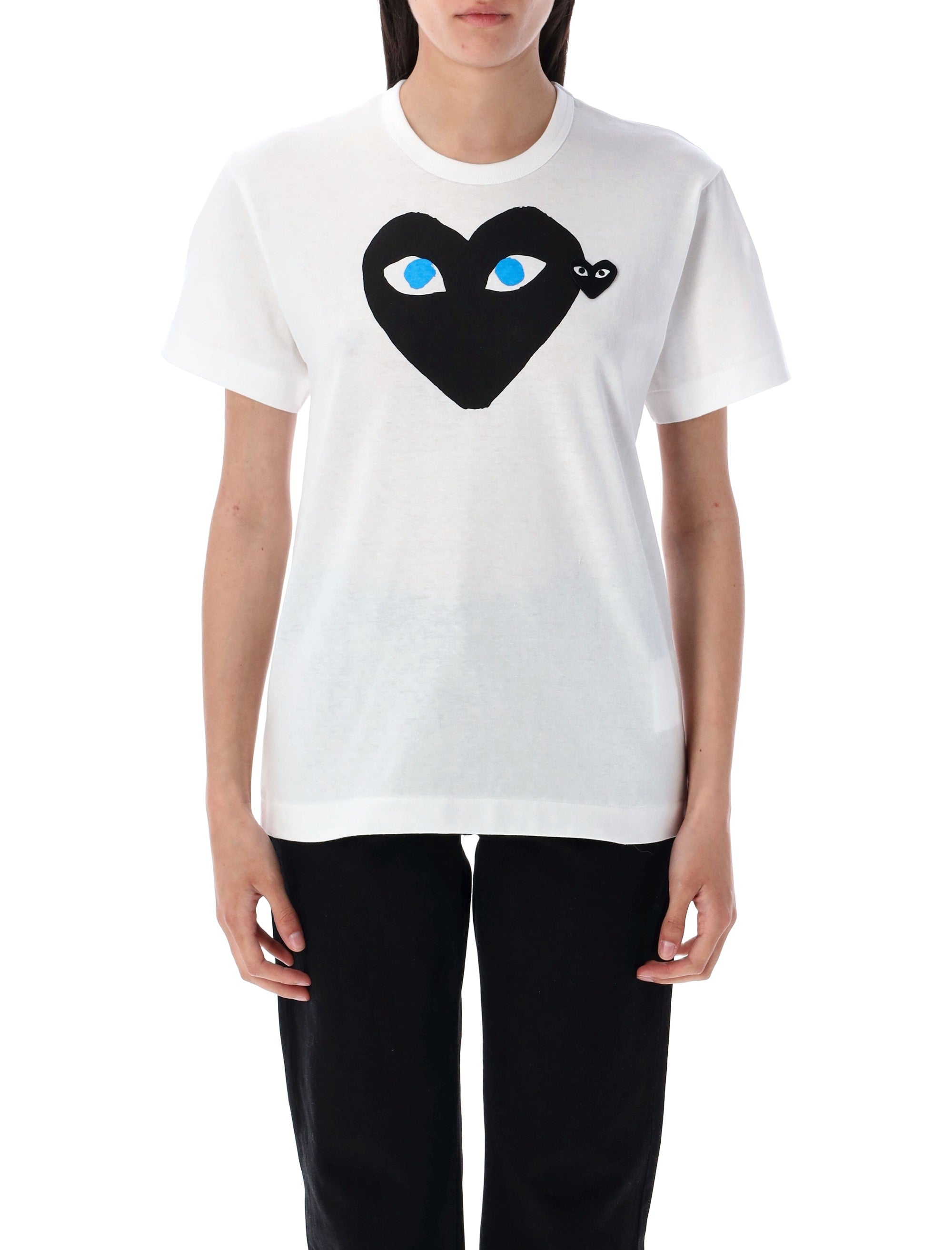 Comme Des Garçons Play Big Heart T-Shirt White Black Cotton Tshirt