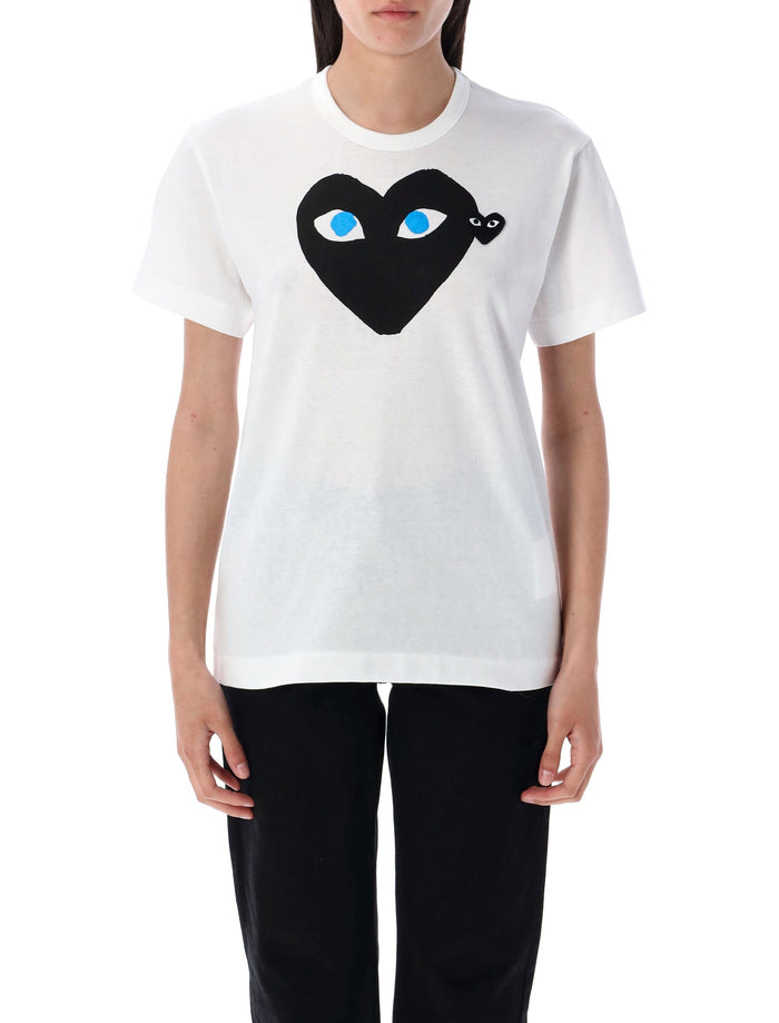 Comme Des Garçons Play Big Heart T-Shirt White Black Cotton Tshirt