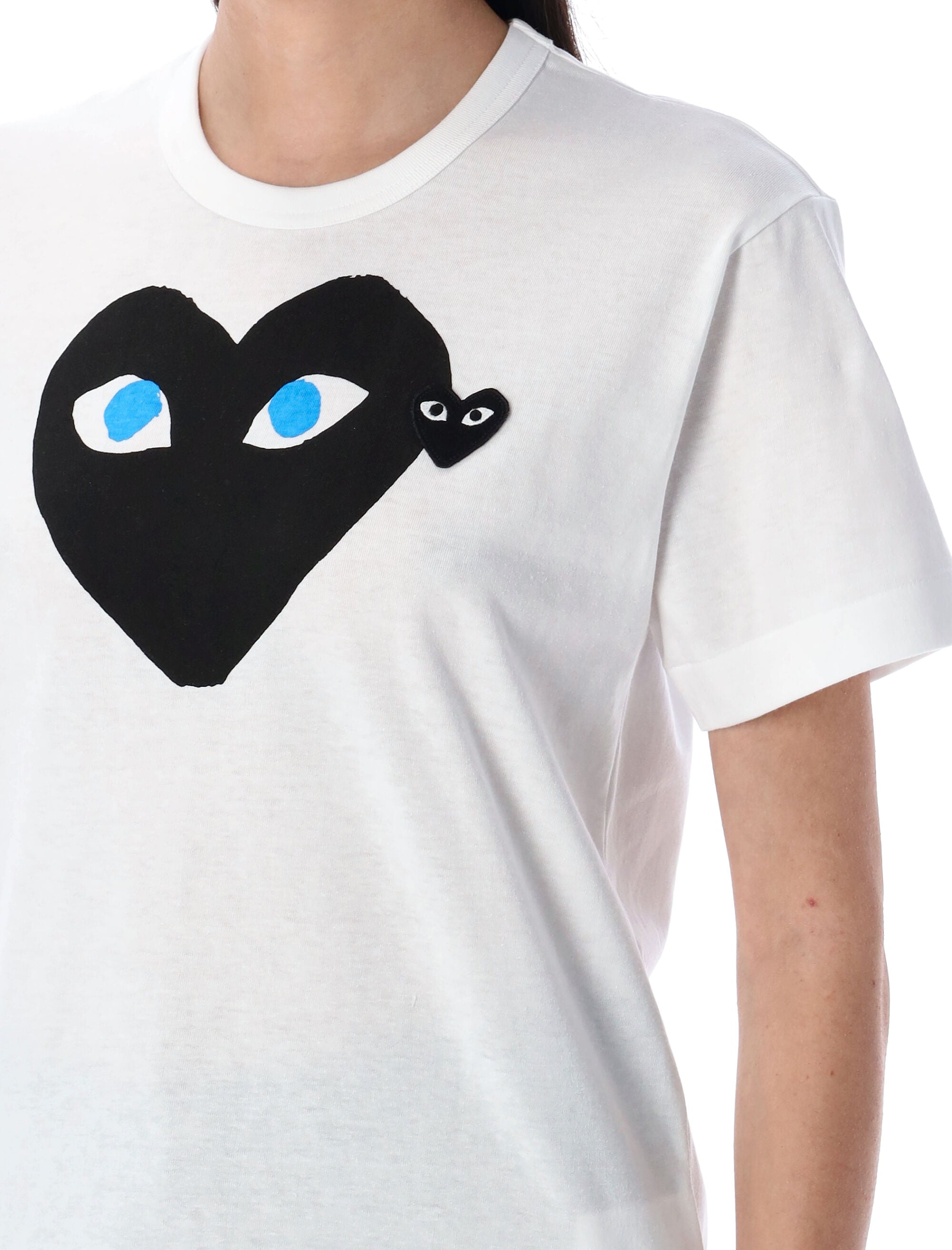 Comme Des Garçons Play Big Heart T-Shirt White Black Cotton Tshirt