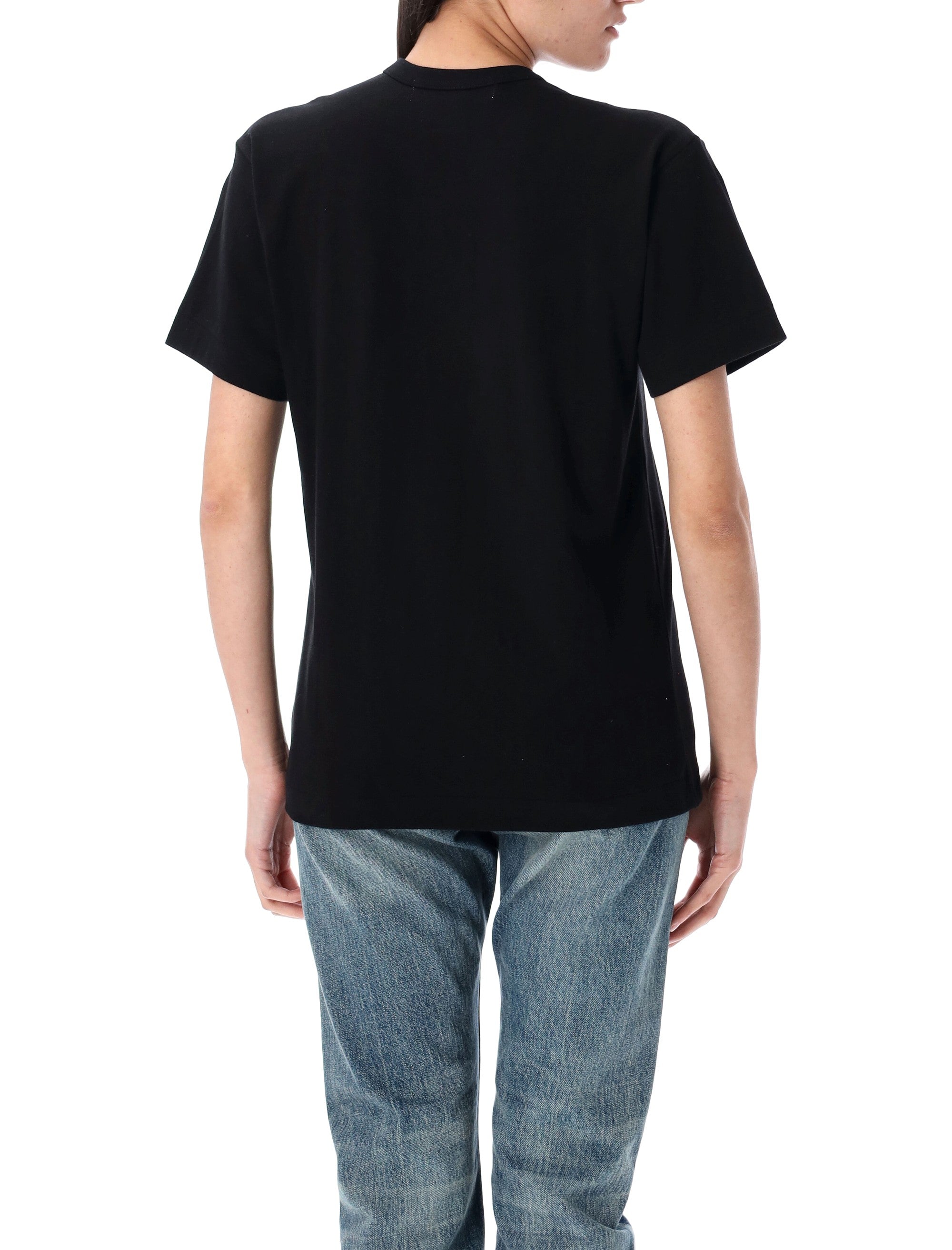 Comme des Garçons Play double heart t-shirt Black Cotton Tshirt