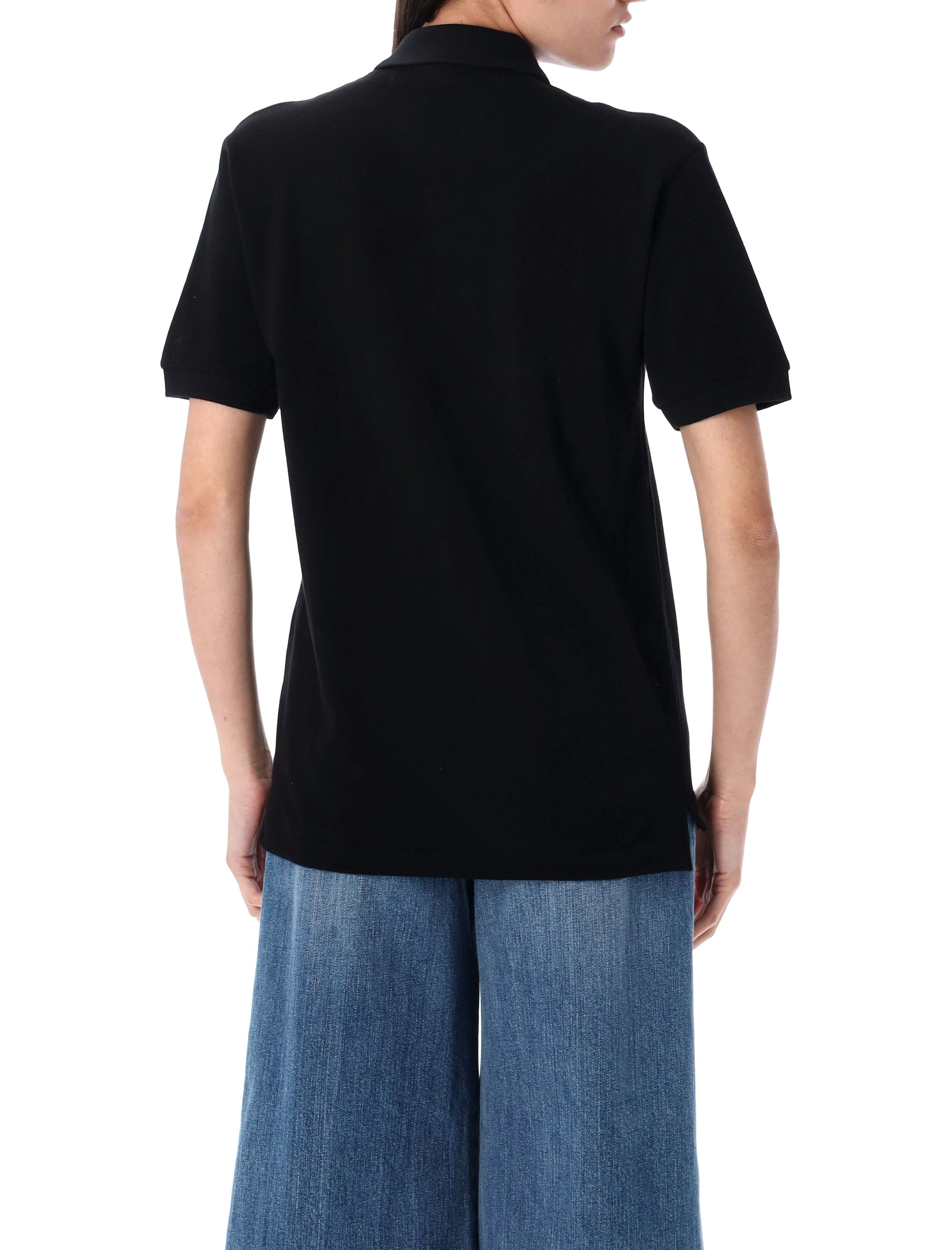 Comme des Garçons Play Red Heart polo Black Cotton Tshirt