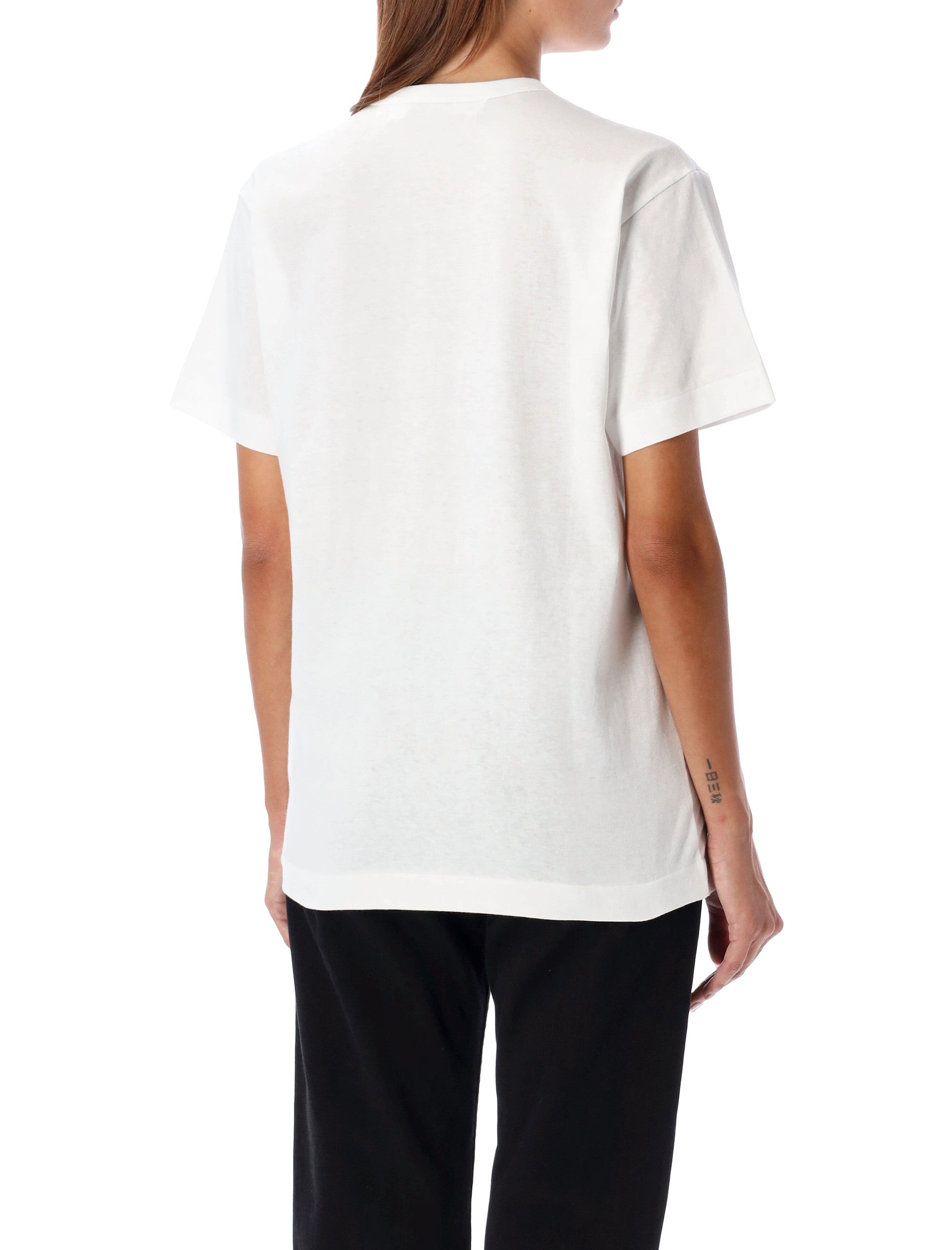 Comme Des Garçons Play Three Hearts Tee White Cotton Tshirt