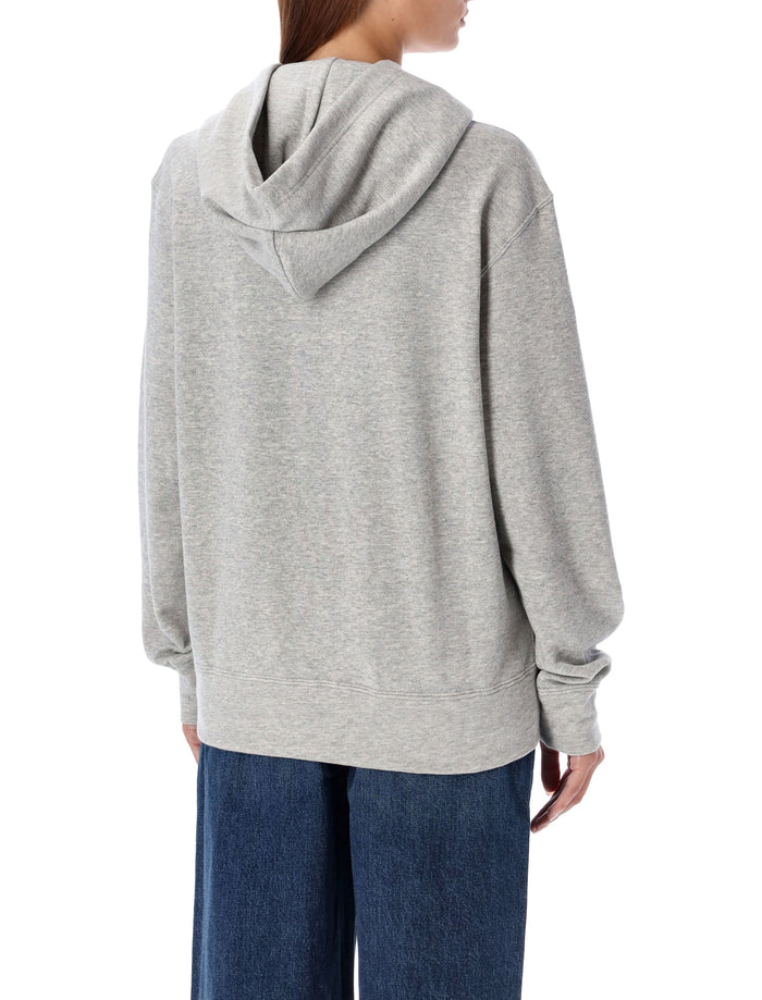 Comme Des Garçons Play Red Heart Hoodie Grey Cotton Sweatshirt
