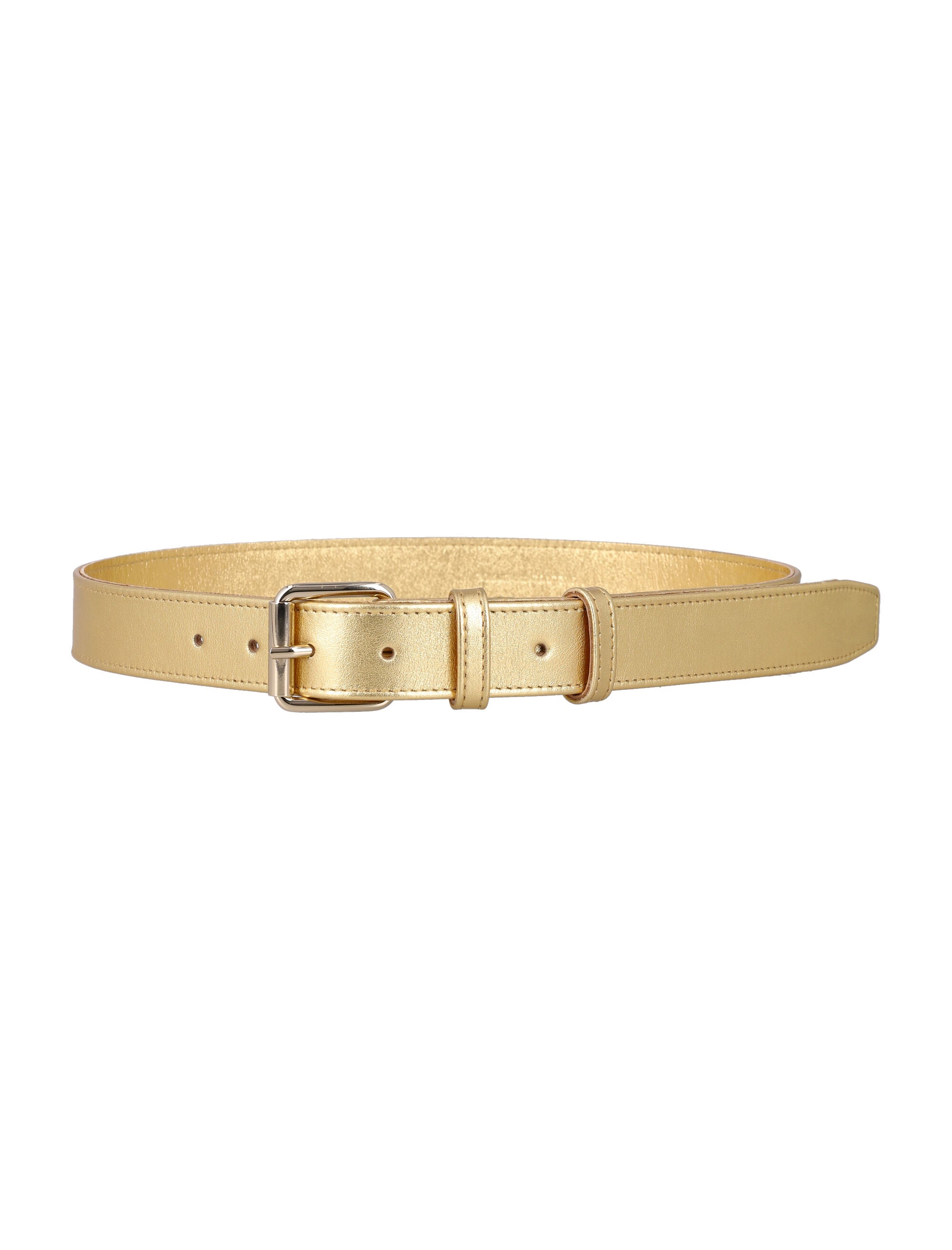 Comme des Garçons Wallet metallic leather belt Gold Cowhide