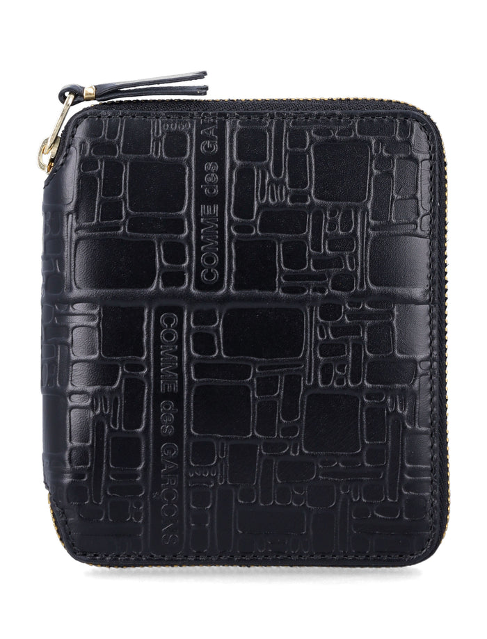 Comme des Garçons Wallet embossed Logotype leather Black Calfskin