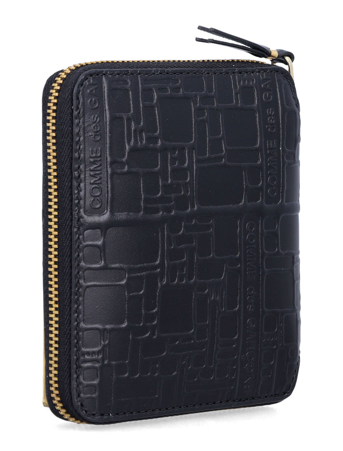 Comme des Garçons Wallet embossed Logotype leather Black Calfskin
