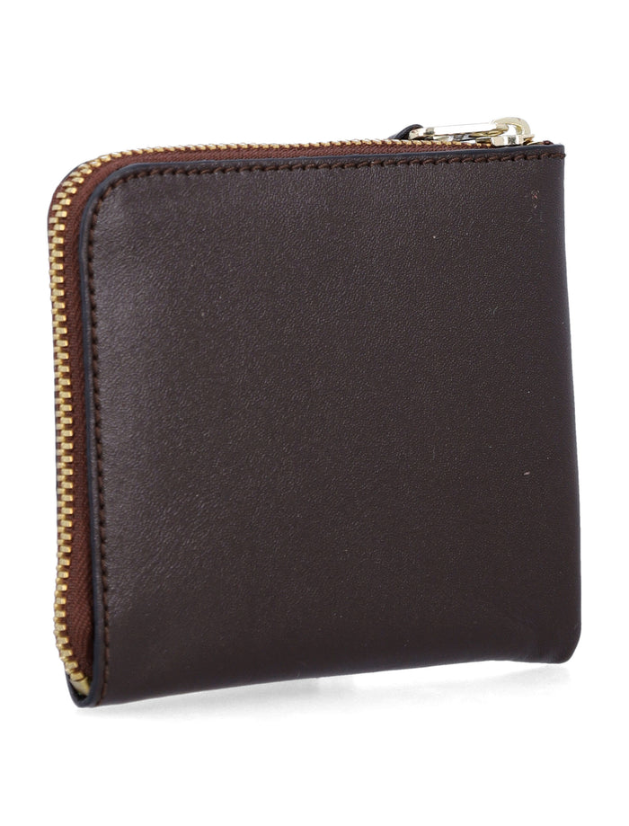 Comme des Garçons Wallet leather zip Brown Calfskin