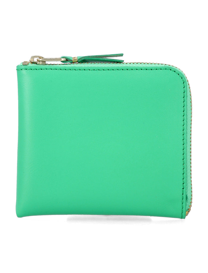 Comme des Garçons Wallet leather zip Green Calfskin