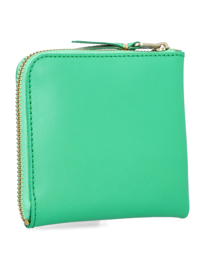 Comme des Garçons Wallet leather zip Green Calfskin