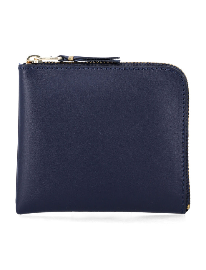 Comme des Garçons Wallet leather zip Navy Calfskin