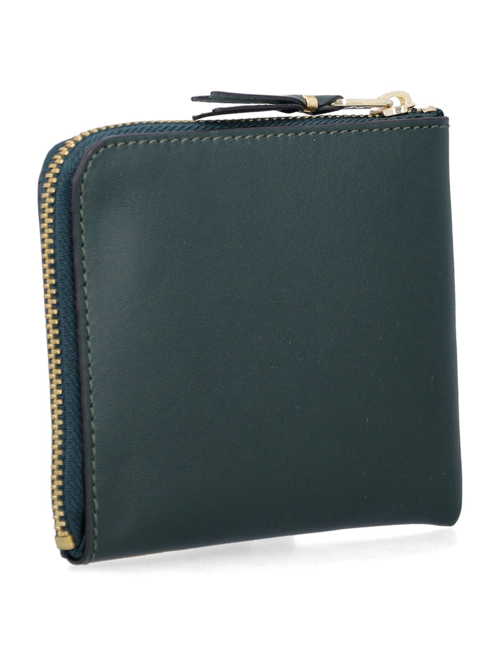 Comme des Garçons Wallet leather zip Bottle Green Calfskin