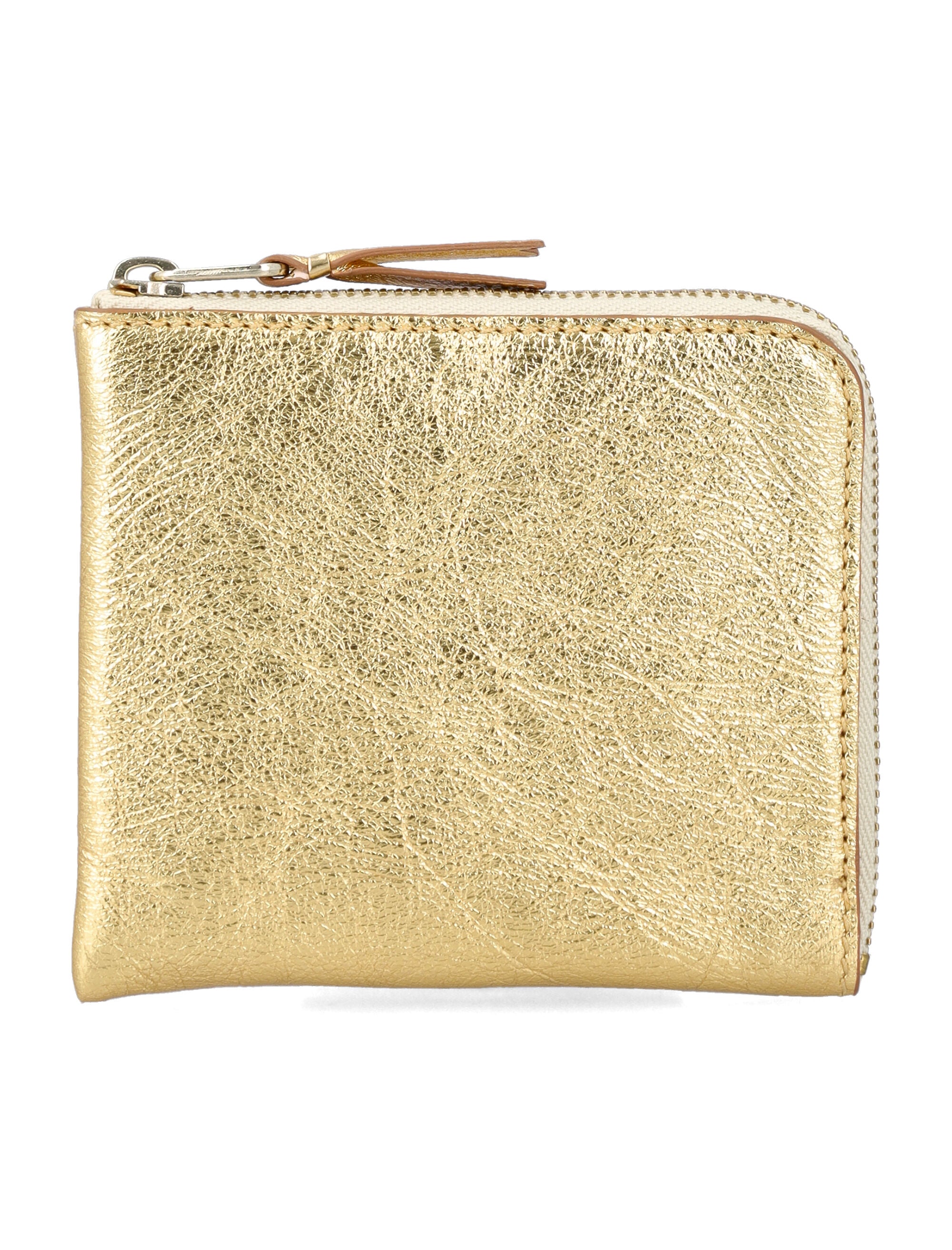 Comme des Garçons Wallet Gold Line small leather zip Calfskin