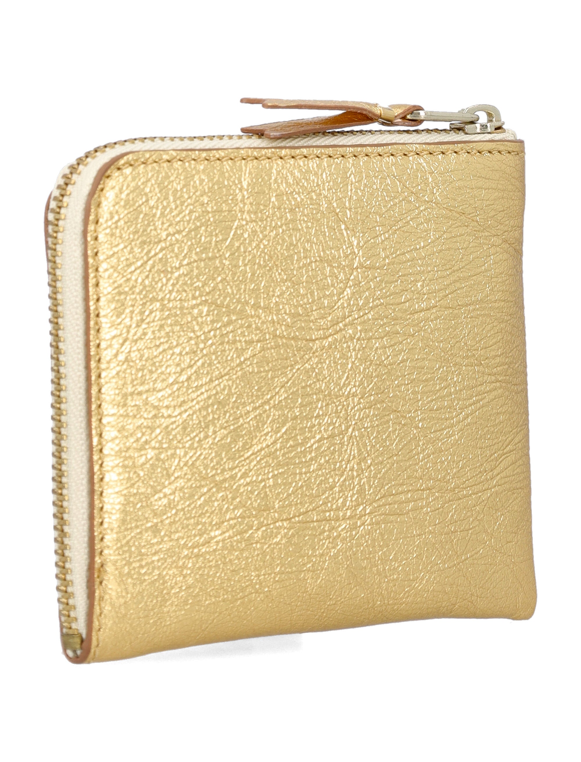 Comme des Garçons Wallet Gold Line small leather zip Calfskin