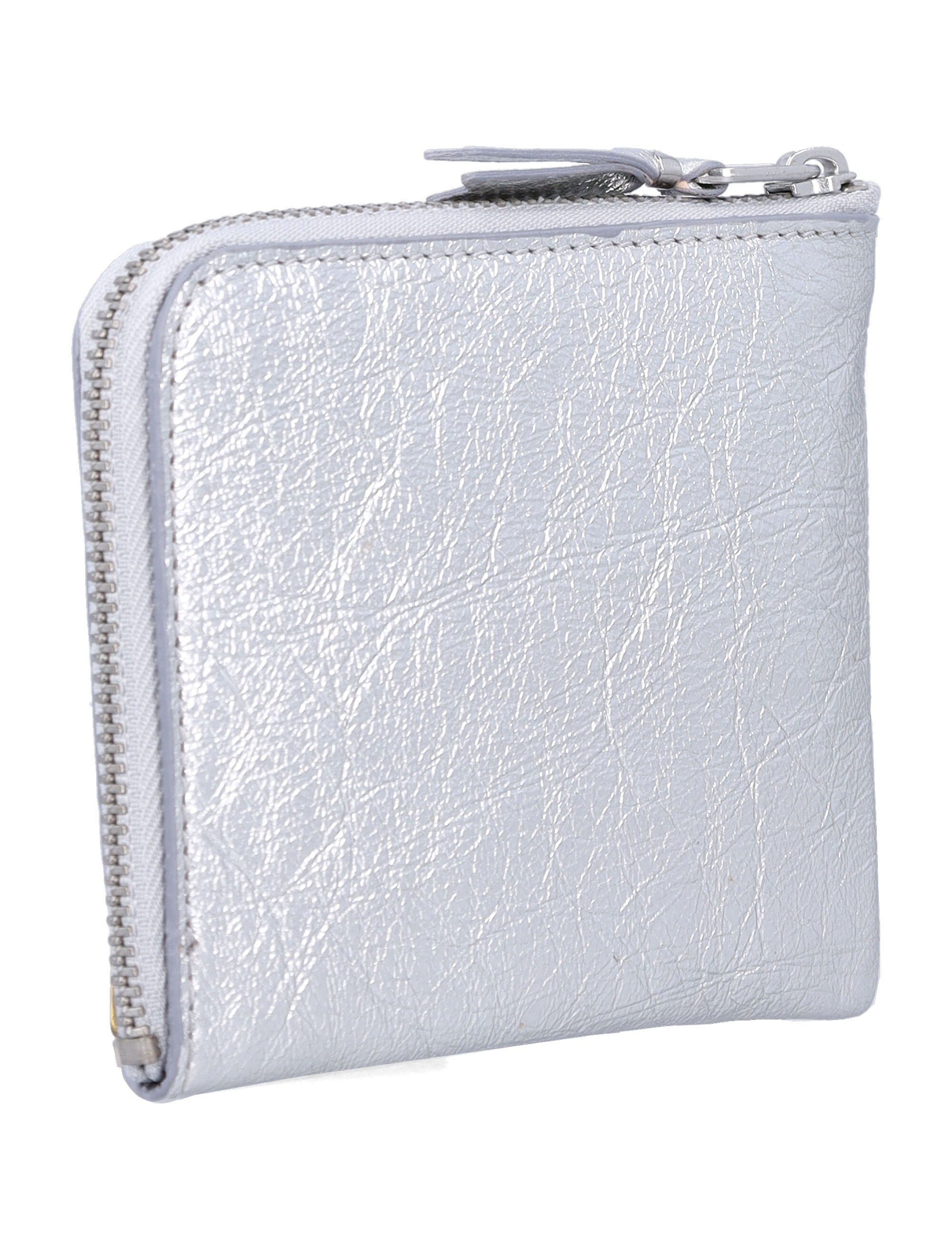 Comme des Garçons Wallet Gold Line small leather zip Silver Calfskin