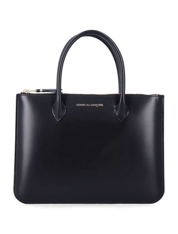 Comme des Garçons Wallet black leather bag with handles Cowhide