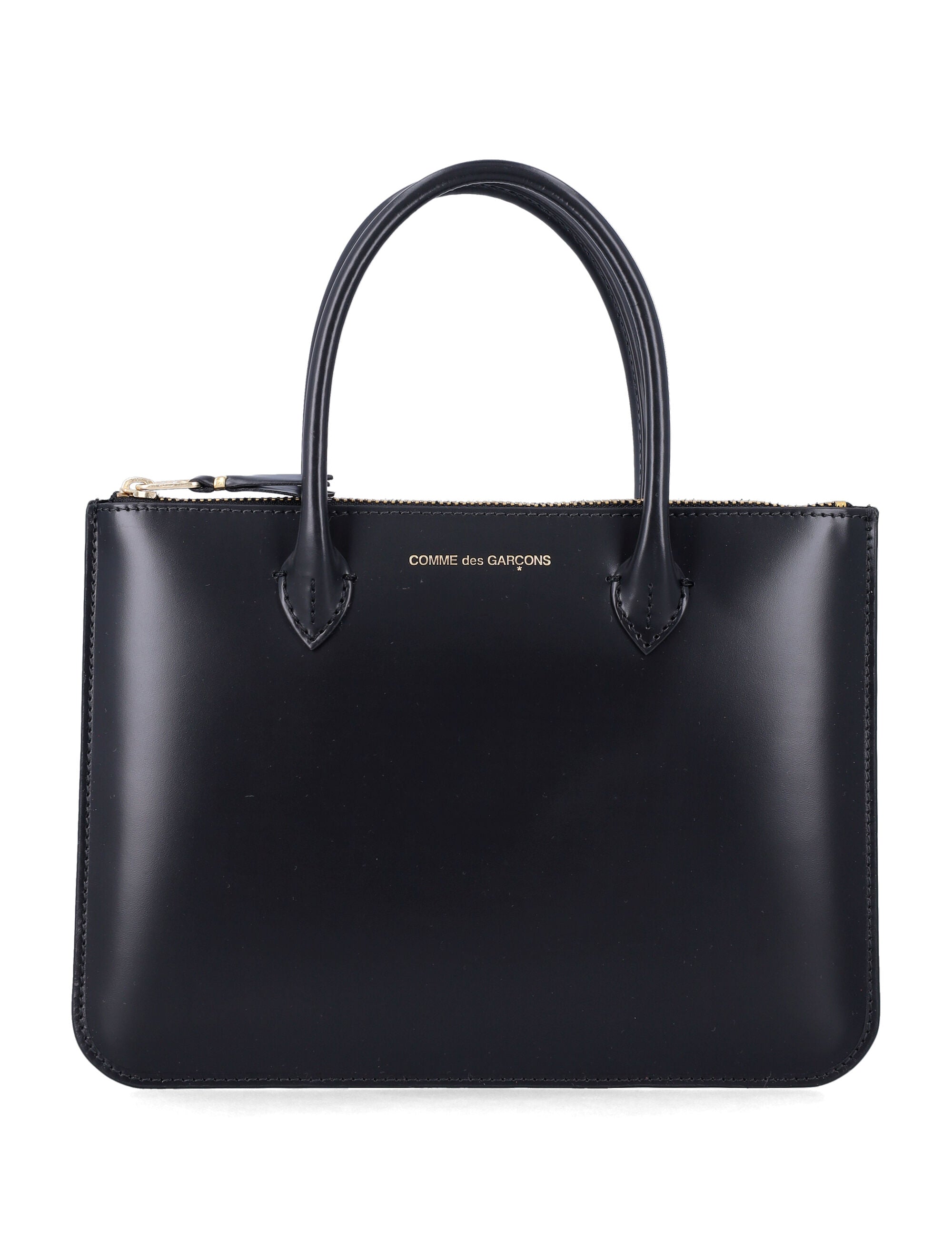 Comme des Garçons Wallet black leather bag with handles Cowhide