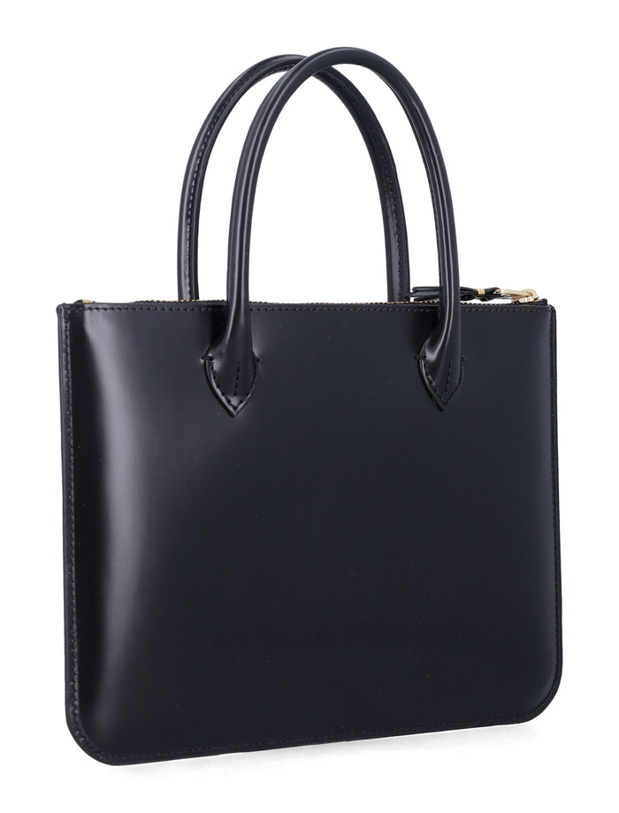 Comme des Garçons Wallet black leather bag with handles Cowhide