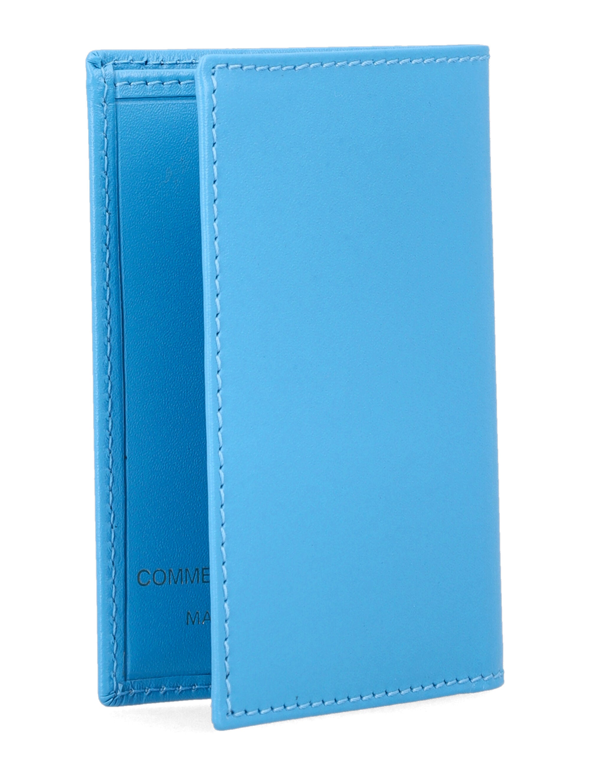 Comme des Garçons Wallet leather bifold Blue Calfskin Cardholder