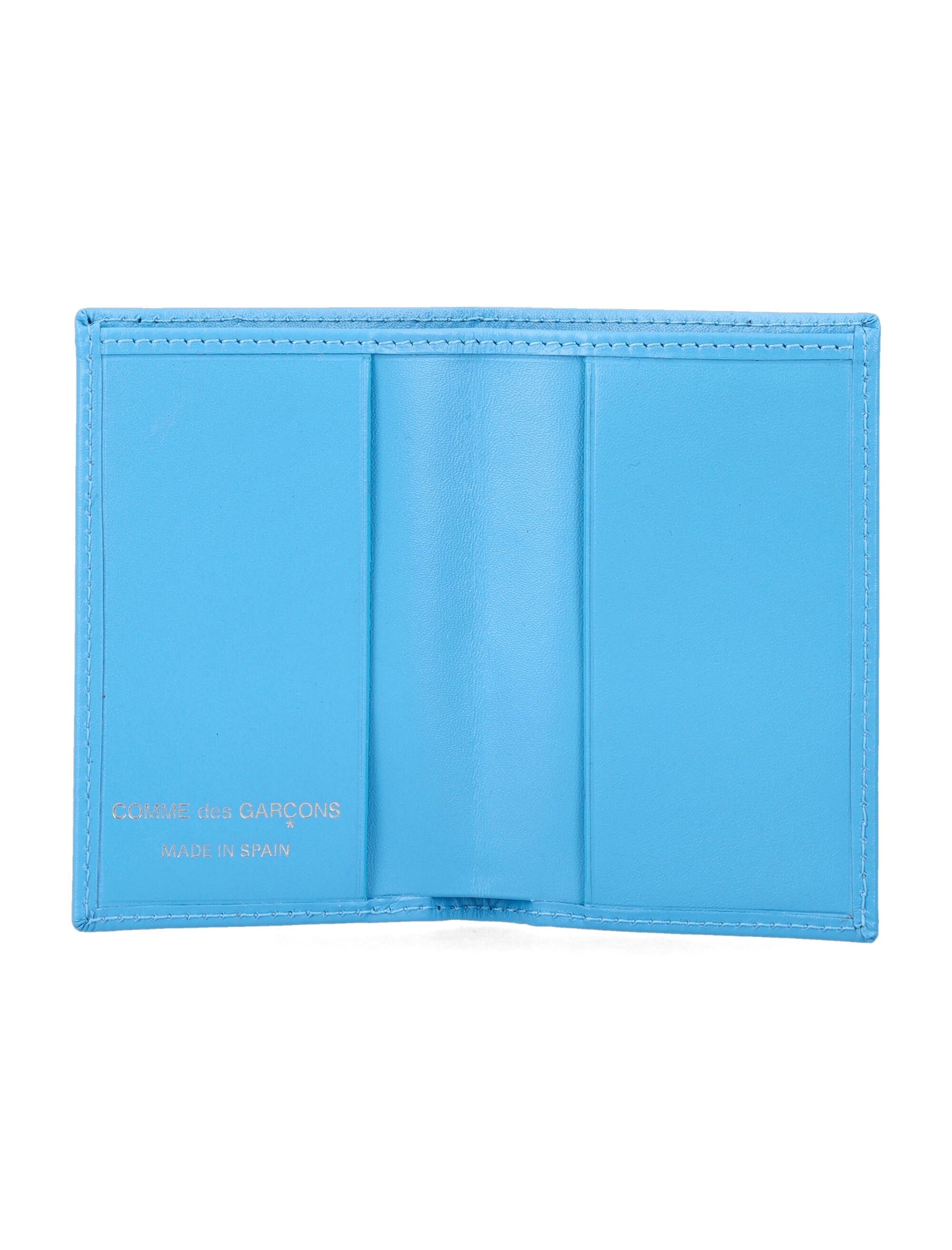 Comme des Garçons Wallet leather bifold Blue Calfskin Cardholder