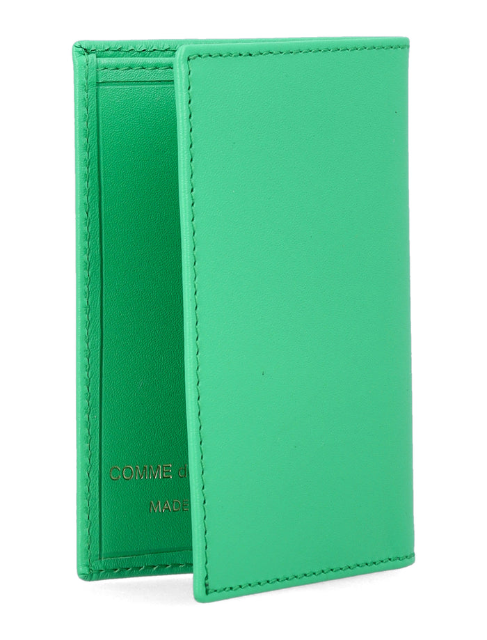 Comme des Garçons Wallet leather bifold Green Calfskin Cardholder