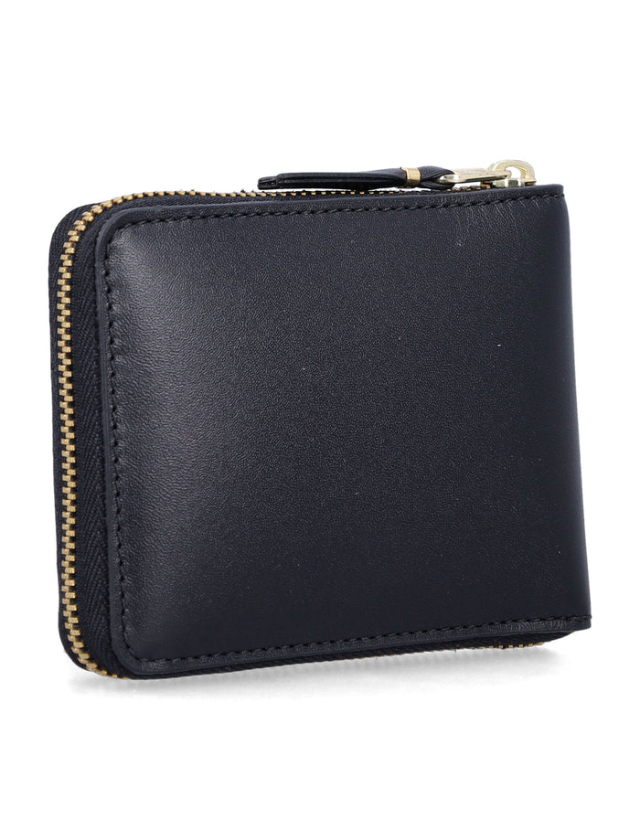 Comme des Garçons Wallet small leather zip-around Black Calfskin