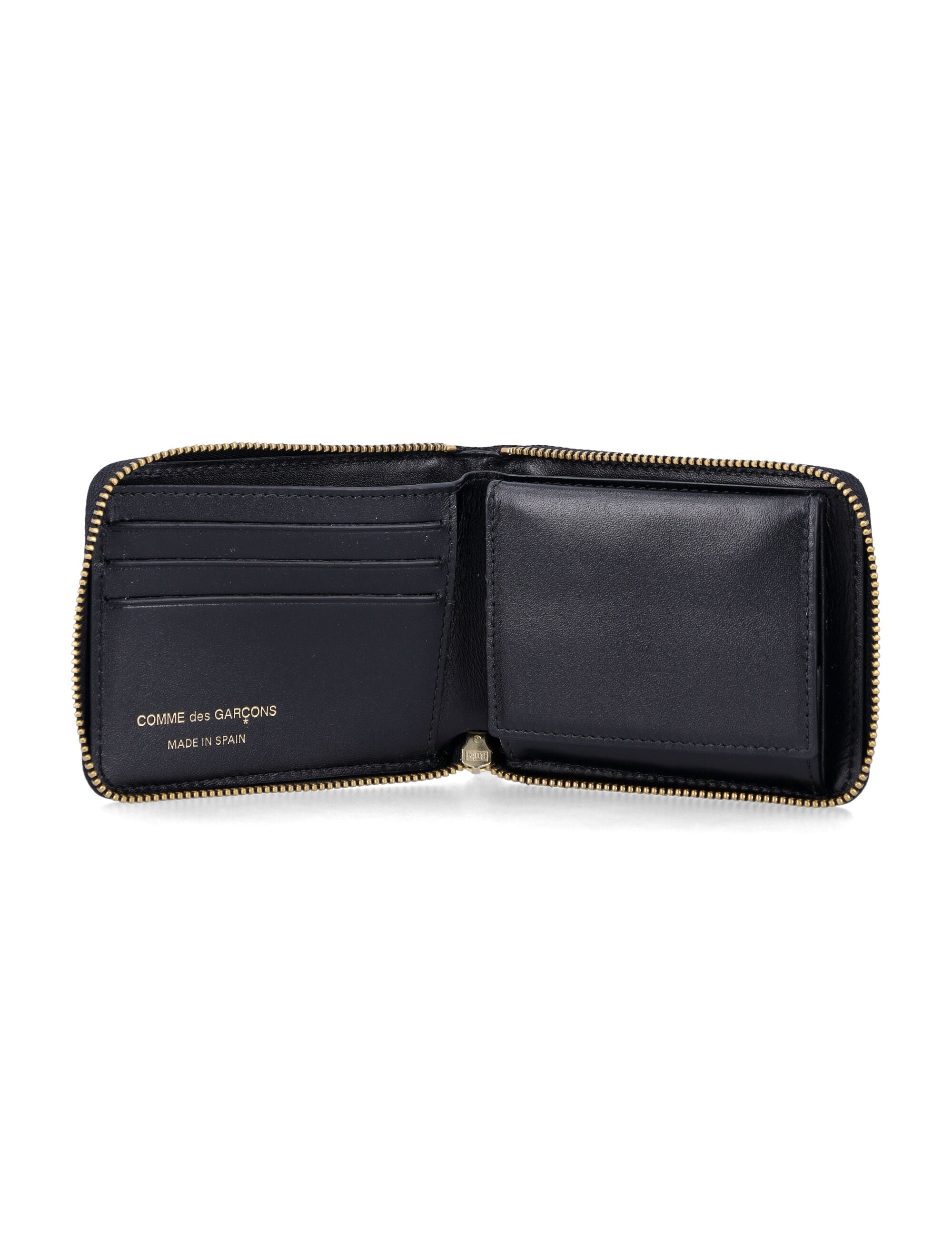 Comme des Garçons Wallet small leather zip-around Black Calfskin