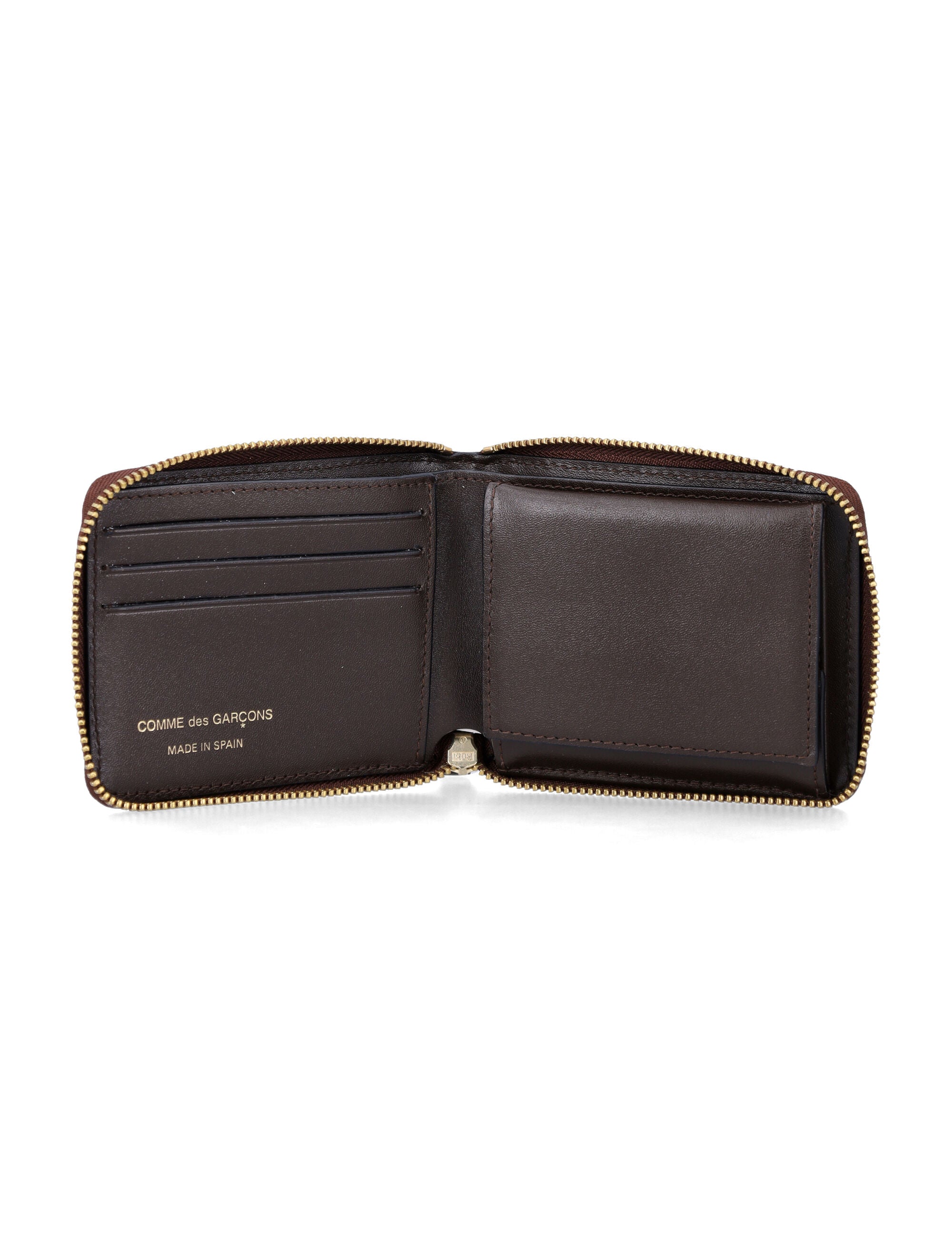 Comme des Garçons Wallet small leather zip-around Brown Calfskin