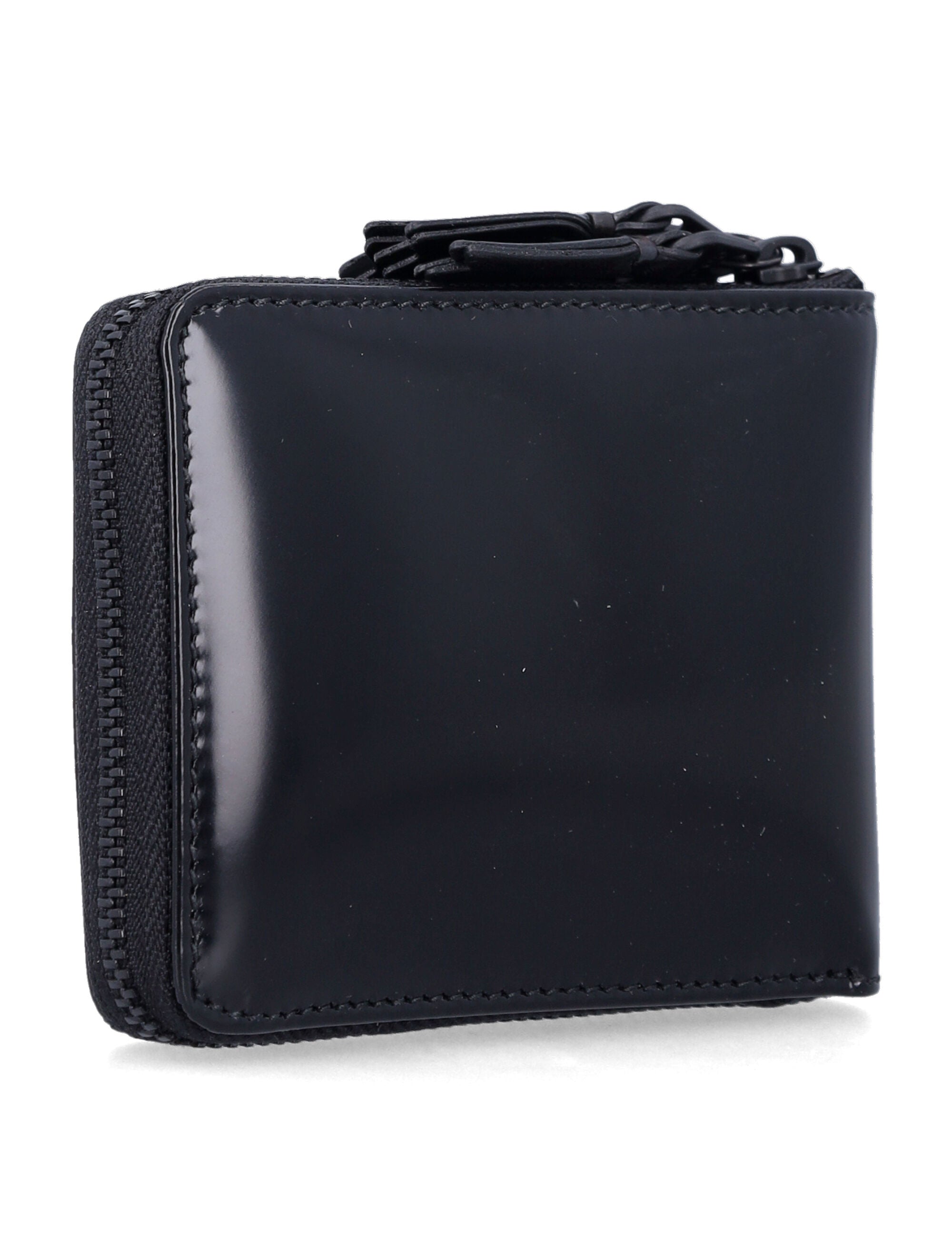 Comme des Garçons Wallet leather Zipper Medley Black Cowhide