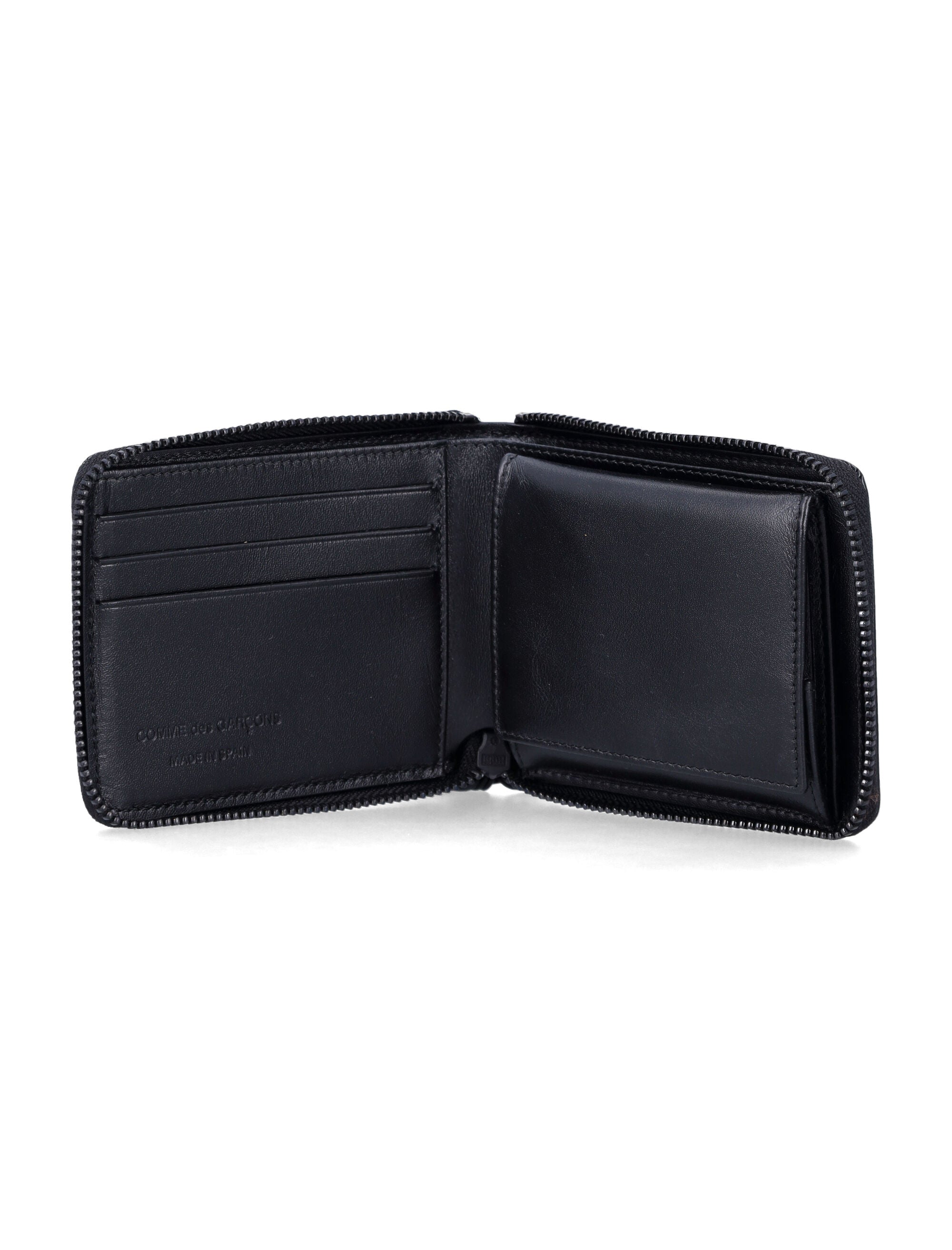 Comme des Garçons Wallet leather Zipper Medley Black Cowhide