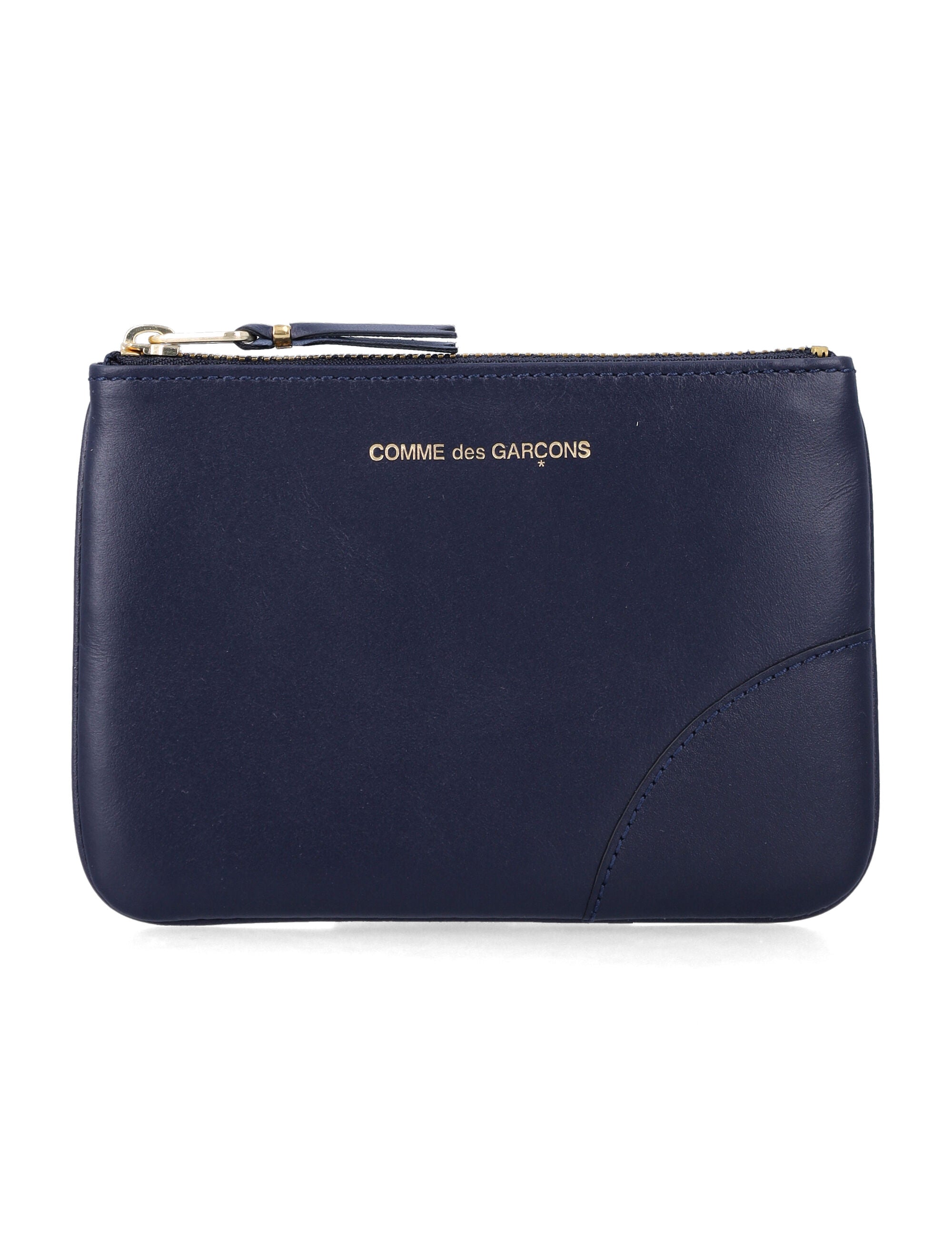 Comme des Garçons Wallet small Arecalf leather pouch Navy Calfskin