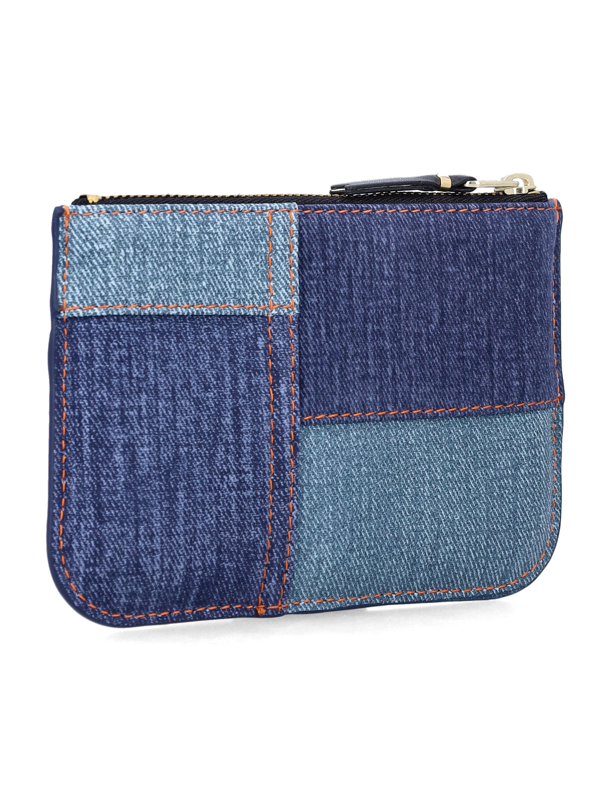 Comme des Garçons Wallet denim effect leather pouch Blue Lambskin