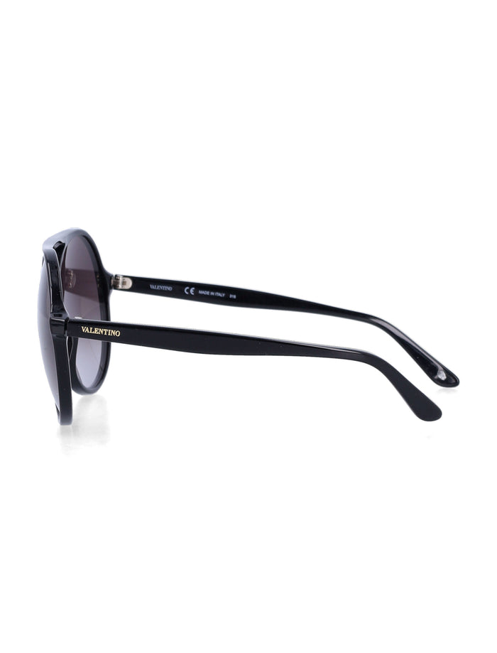 Valentino Garavani Black Aviator Sunglasses Acetate