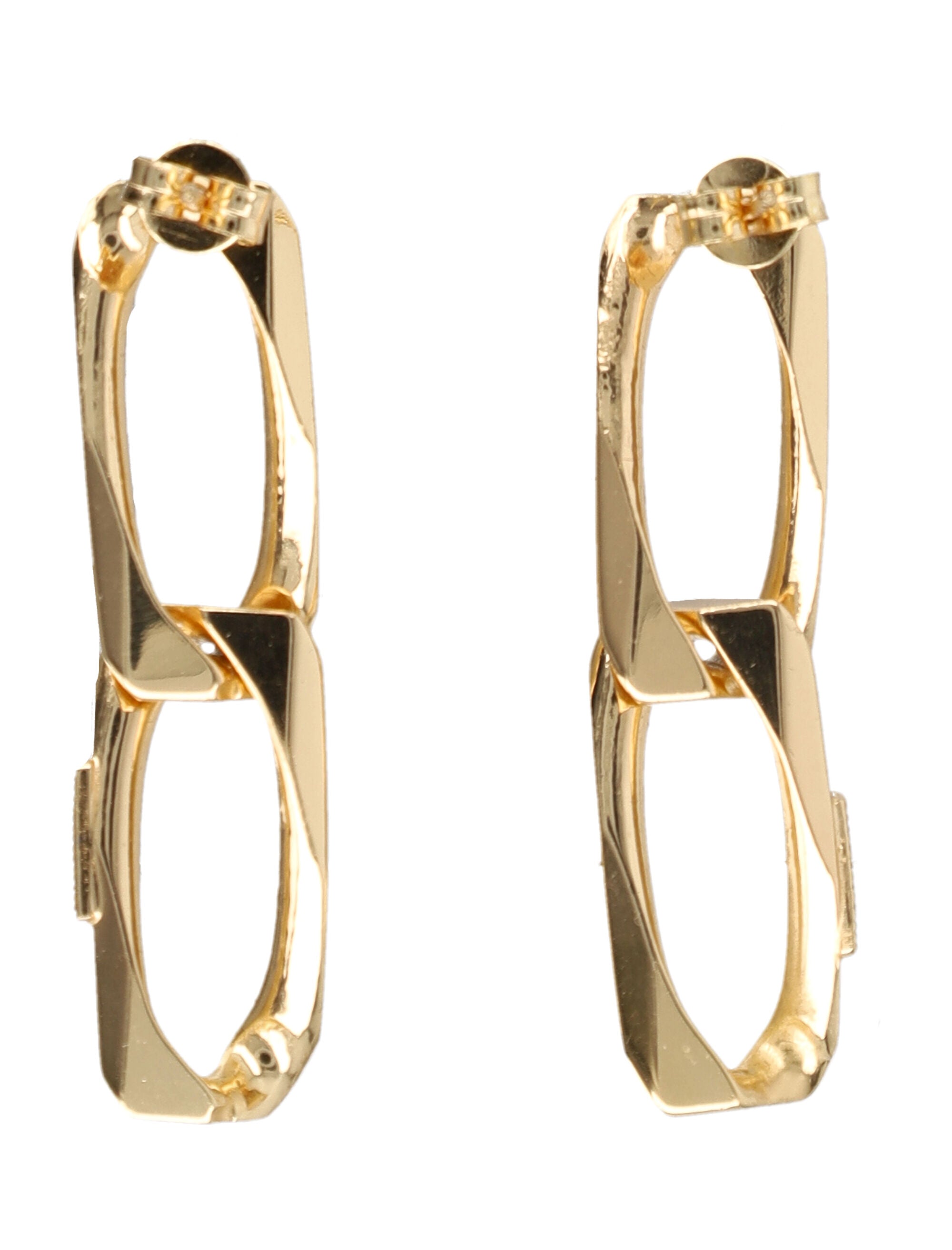 Emanuele Bicocchi Gold-Plated Silver Chain Link Earrings