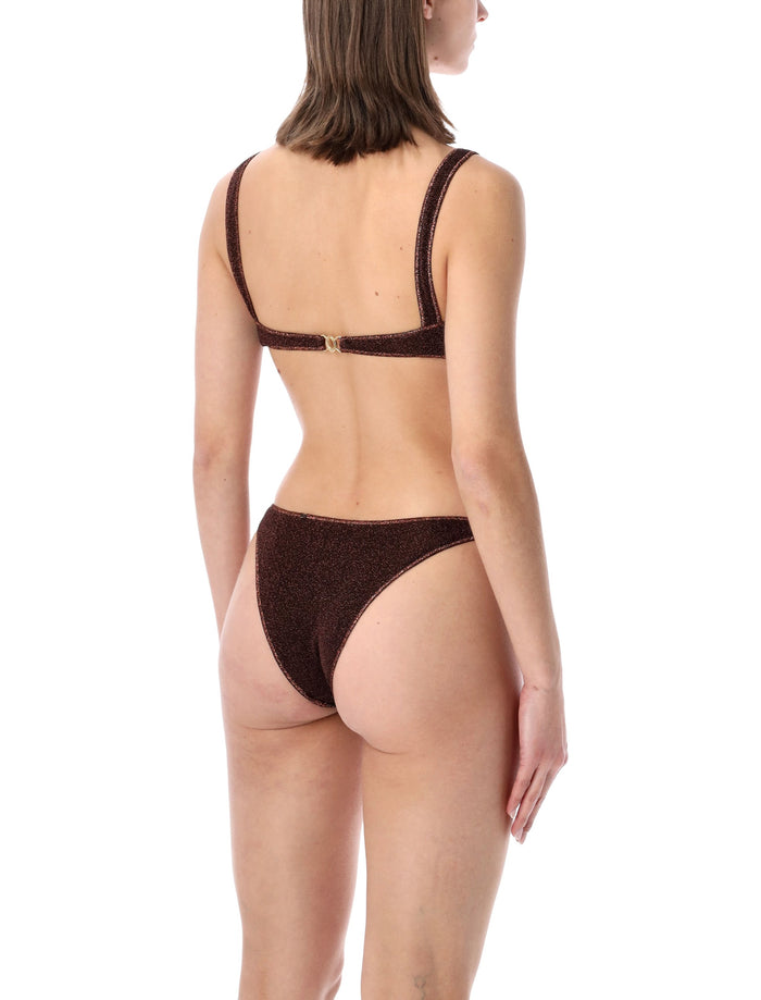 Oséree Swimwear Lumière lurex Balconette bikini Chocolate Polyamide