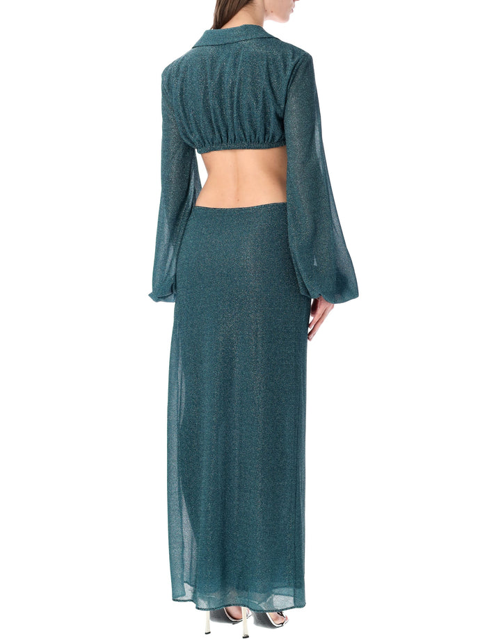 Oséree Swimwear Lumière Cut-Out long dress Peacock Polyamide