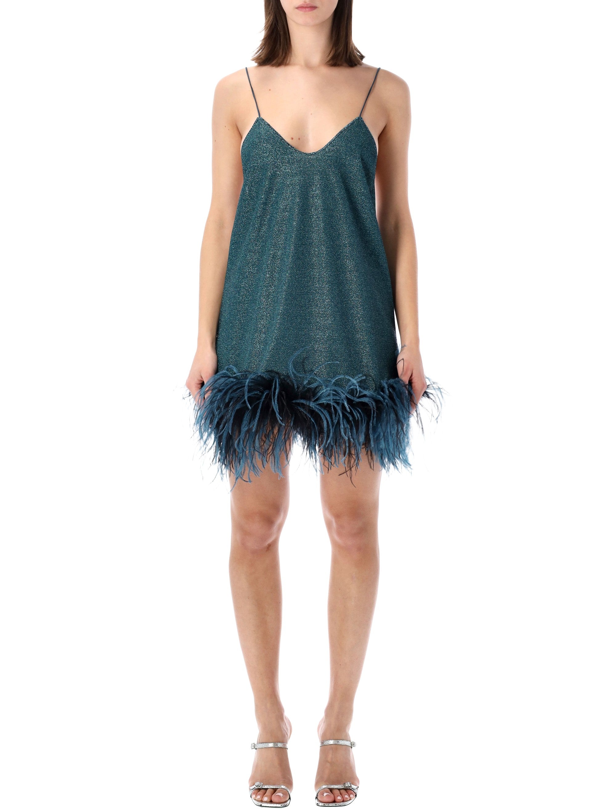 Oséree Swimwear Lumière Plumage mini dress Peacock Polyamide