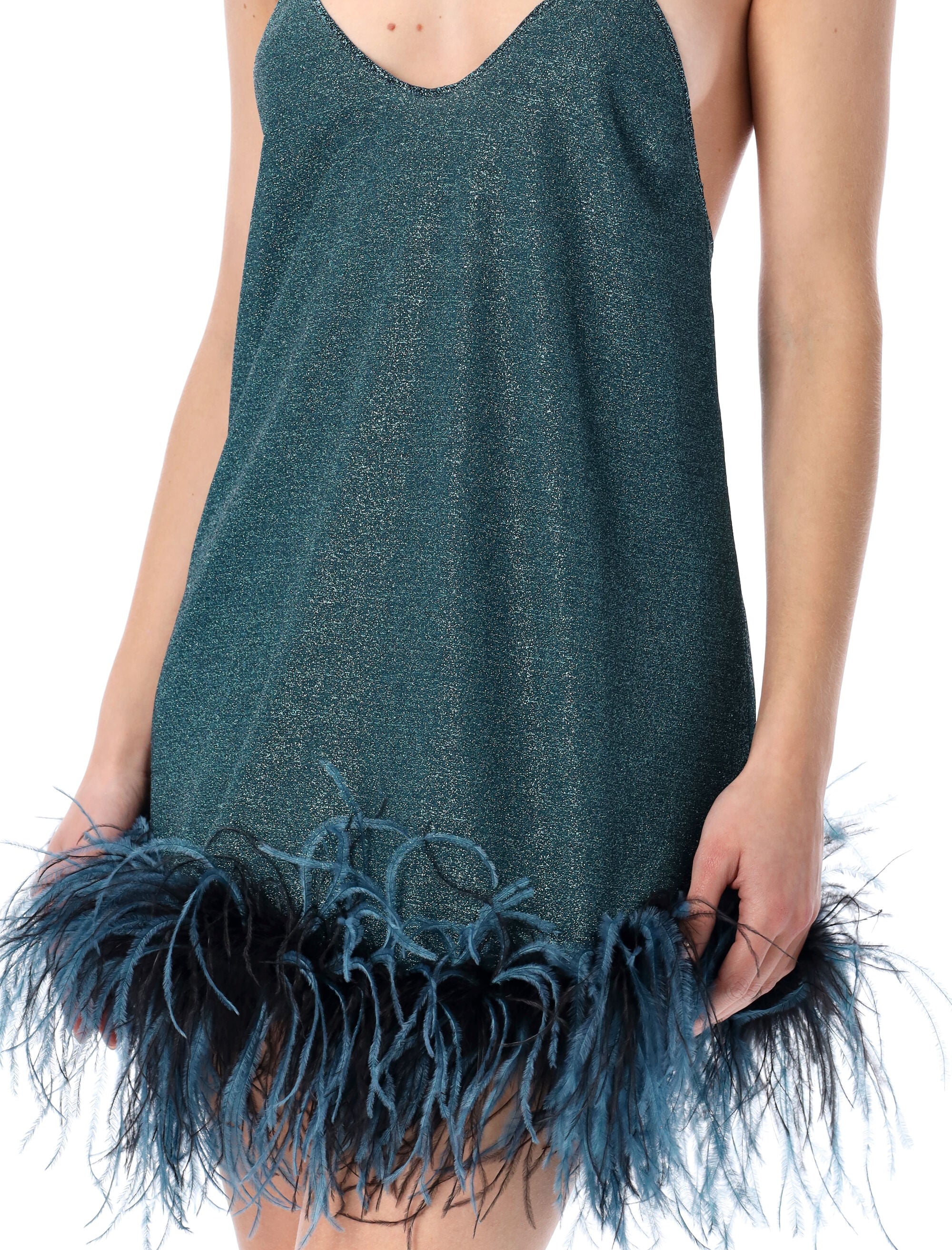 Oséree Swimwear Lumière Plumage mini dress Peacock Polyamide