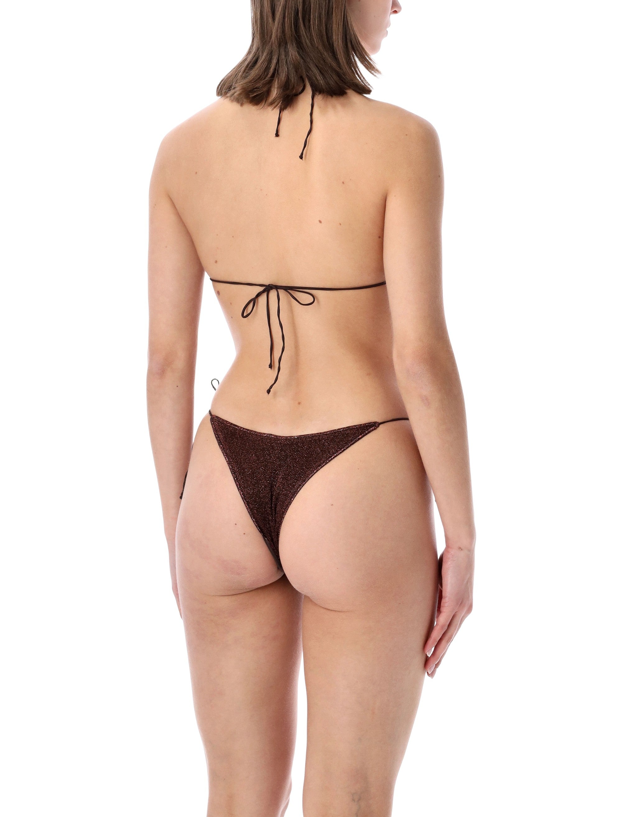 Oséree Swimwear Lumière 80s Lurex Bikini Chocolate Polyamide