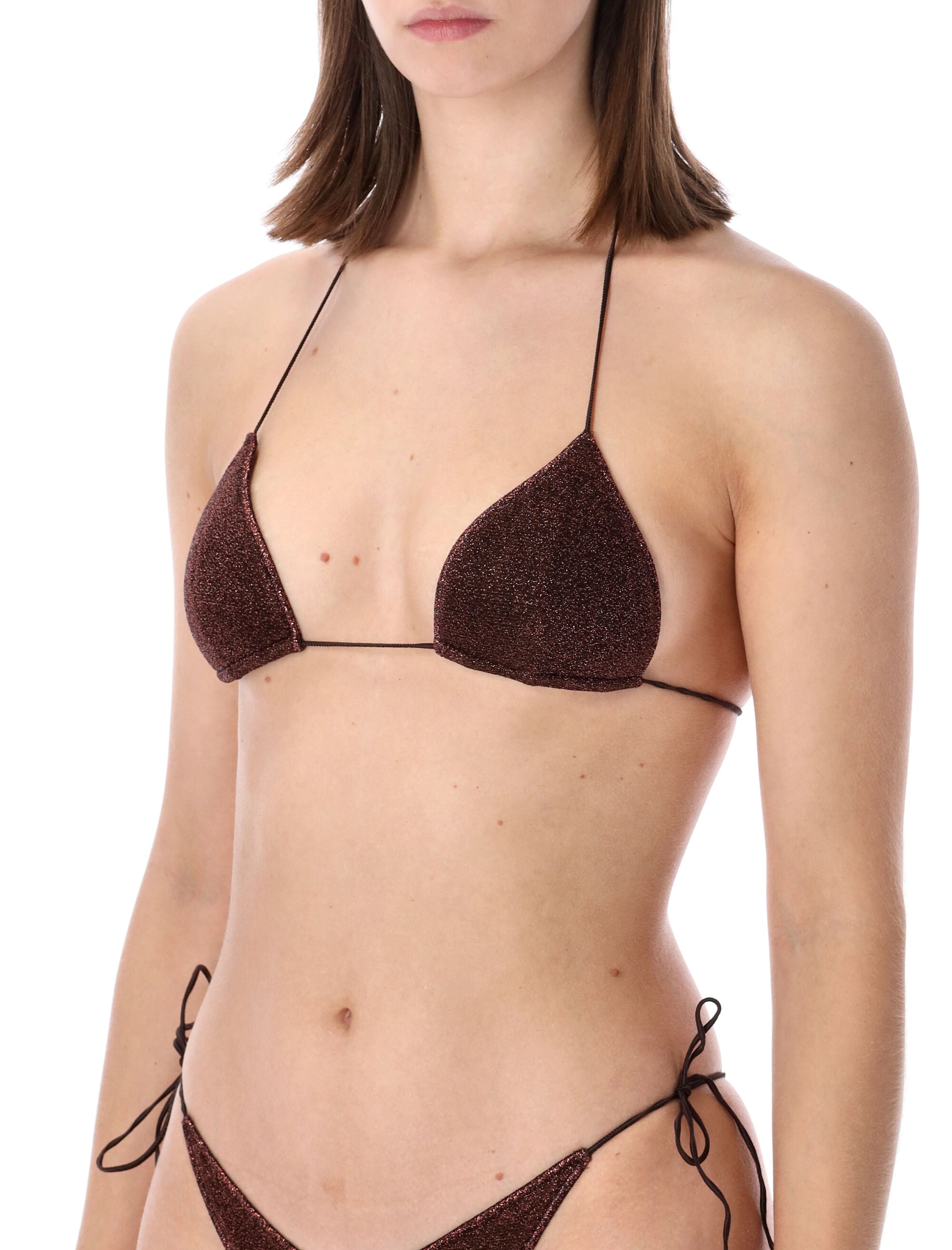 Oséree Swimwear Lumière 80s Lurex Bikini Chocolate Polyamide