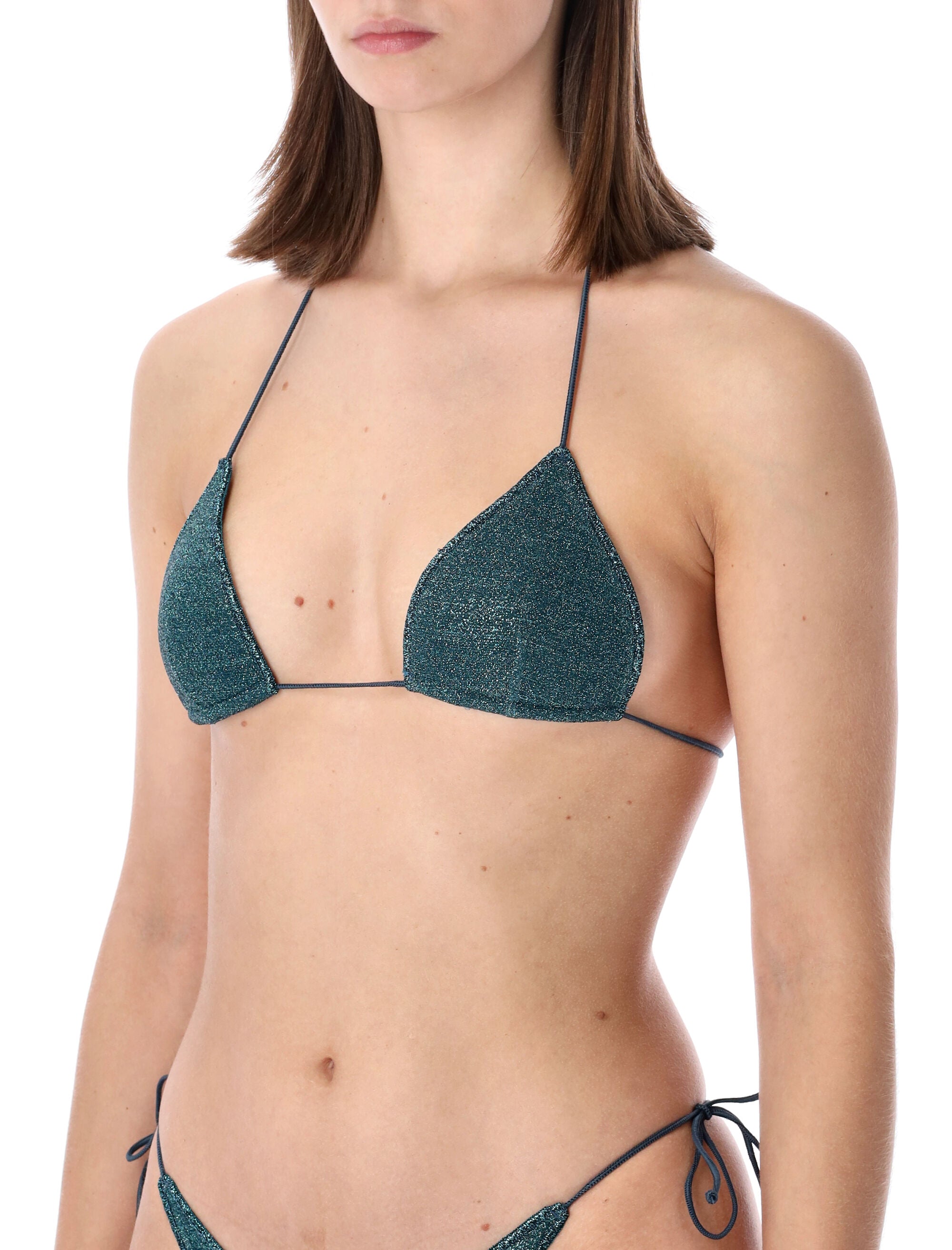 Oséree Swimwear Lumière 80s Lurex Bikini Peacock Polyamide