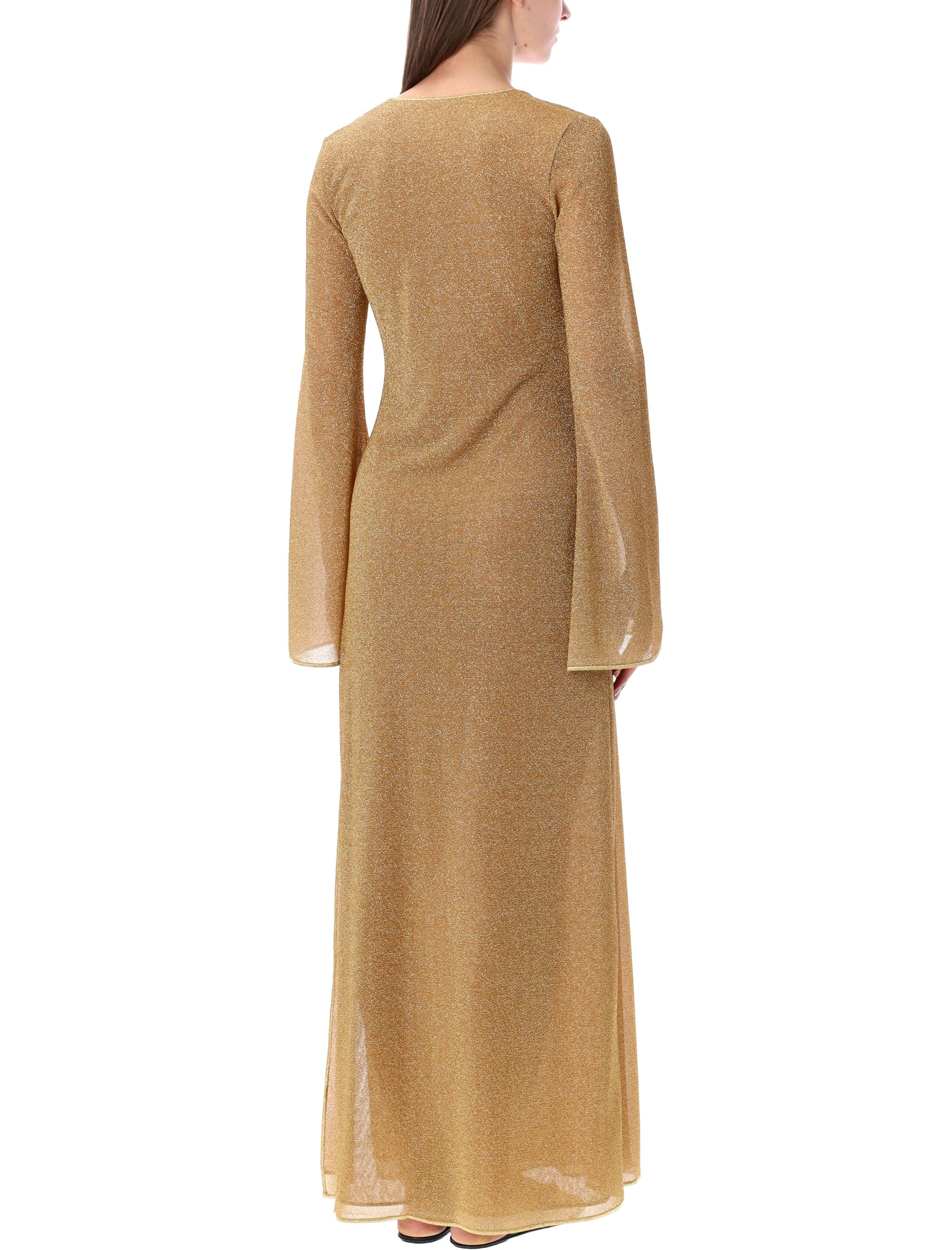 Oserée Swimwear Lumière O-long kaftan Gold Polyamide Dress