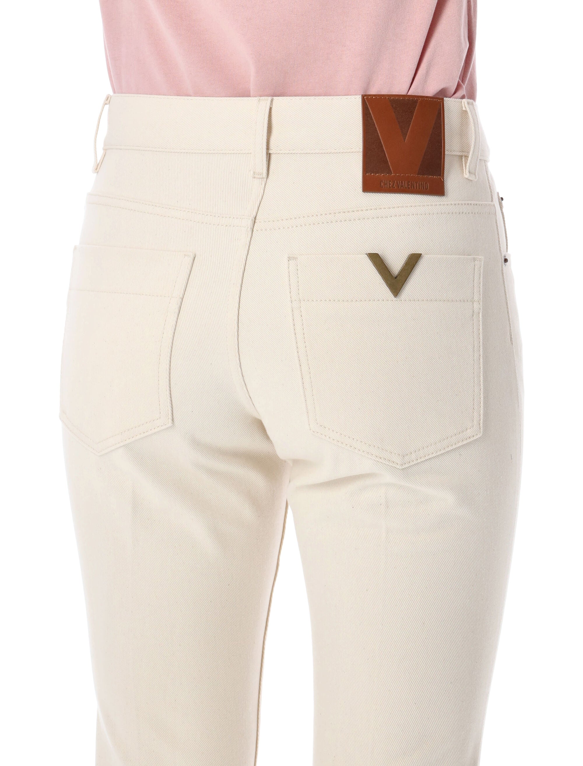 Valentino Garavani flared denim jeans Ecru Cotton