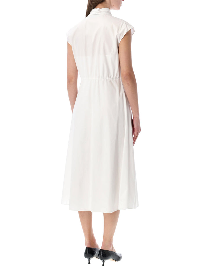 Valentino Garavani Embroidered Poplin Midi Dress White Cotton