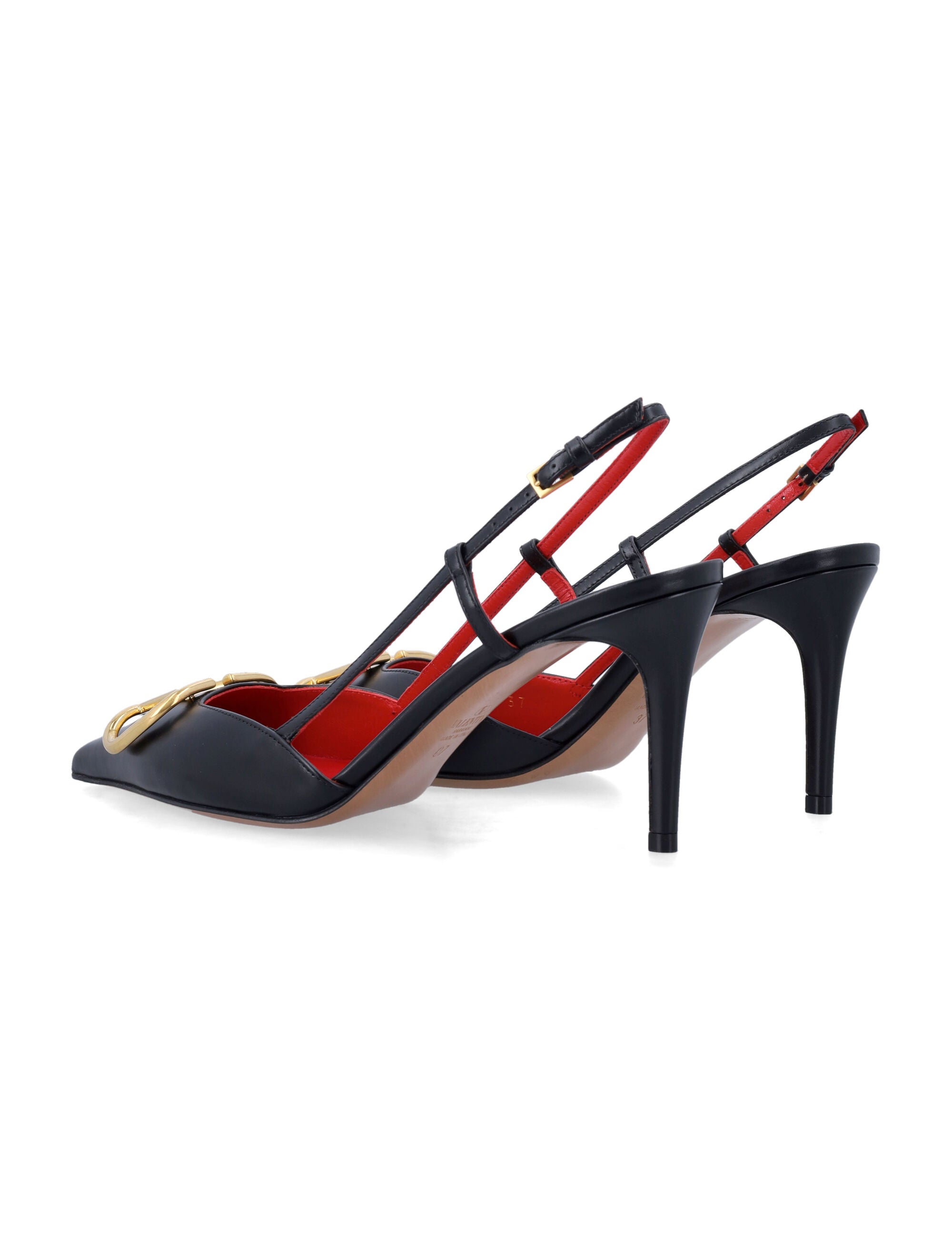 Valentino Garavani VLogo calfskin slingback pump Black Calf Leather Pumps