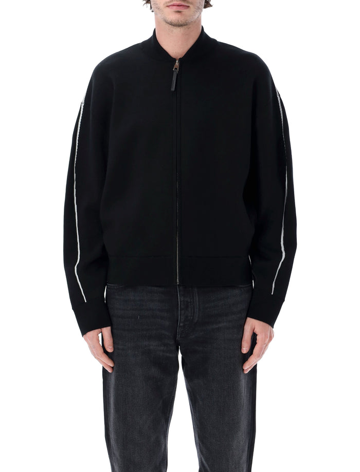 Givenchy logo knit jacket Black White Wool Cardigan